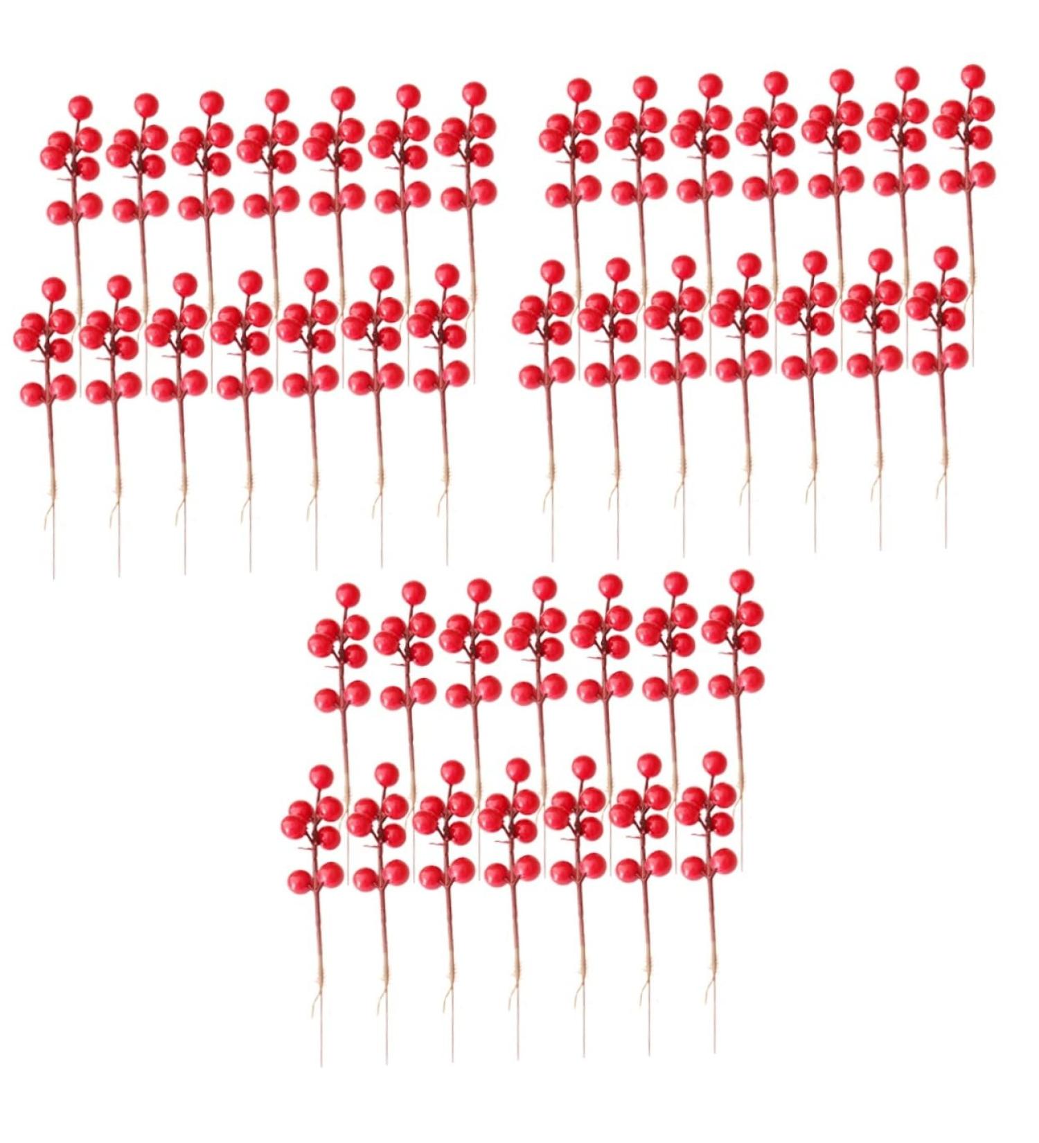Warmhm 60 Pcs Christmas Fruit Diy Floral Art Plant Simulation Flower Branch Red Berry Stems Tree Decorations Red Berries Picks Christmas Berry Branch Winter Christmas Tree Wreath Foam Redx3pcs 17x3cmx3pcs - Buy Online on SooperMarket.com