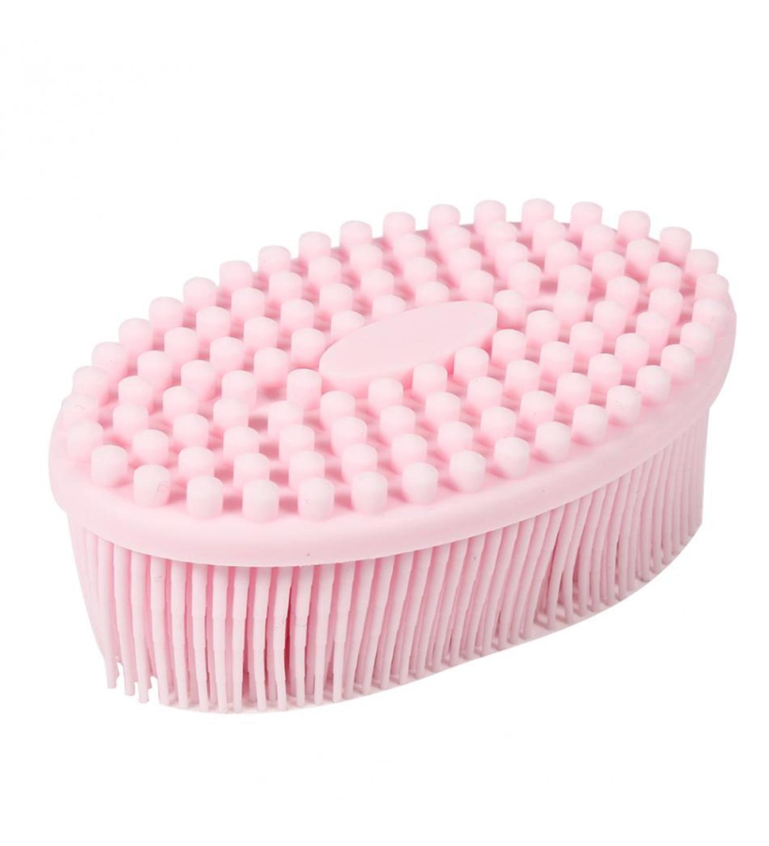 Multifunctional Silicone Body Scrubber Loofah - Soft, Skin-Friendly, Easy to Clean - Scalp Massage Tool - Durable & Hygienic - Ideal for People and Pets - Pink (1 Count) - Buy Online on SooperMarket.com
