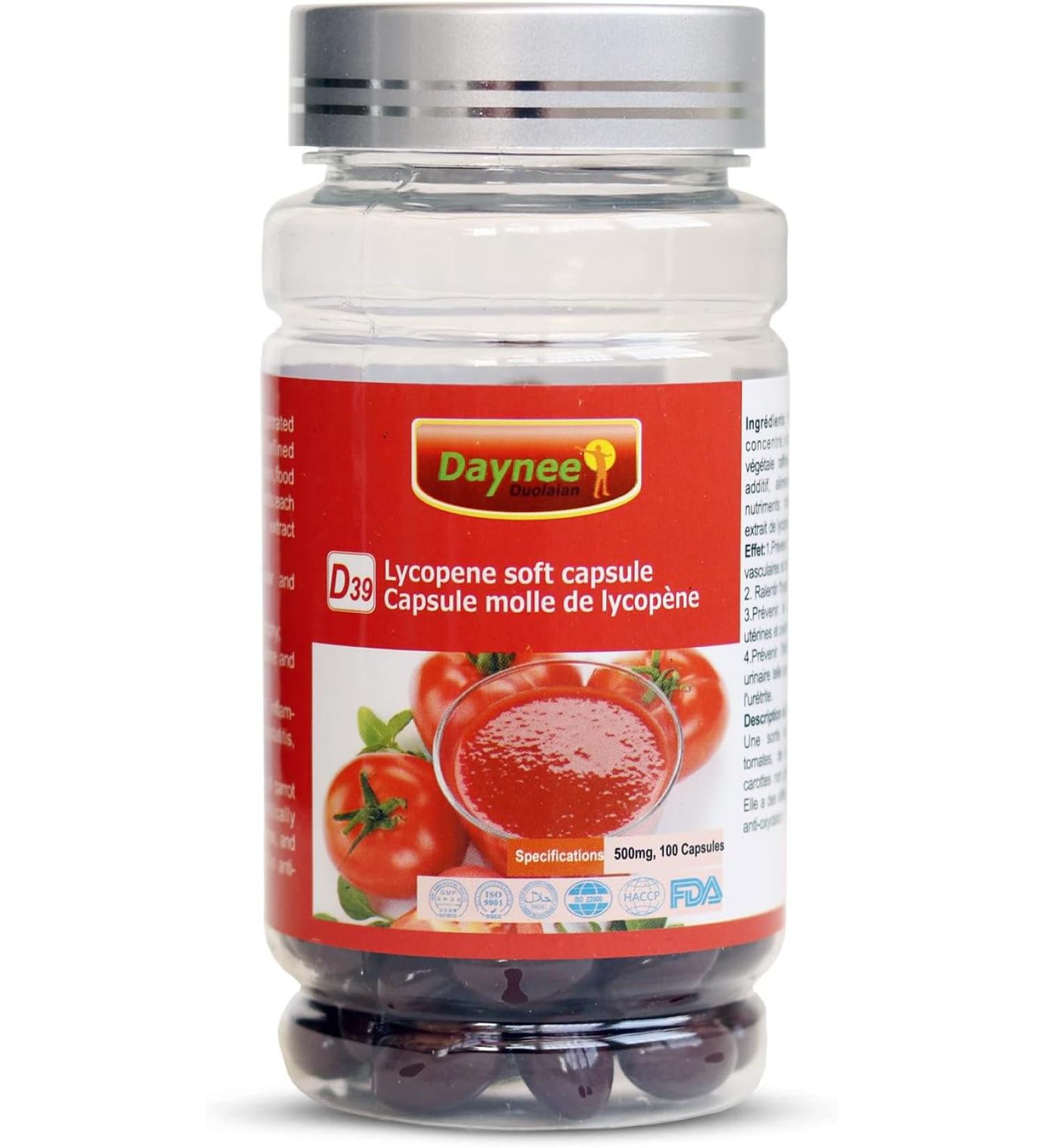 AIHIYO Lycopene Soft Capsule - 100mg Tomato Supplement Extract - Organic Complex Formula - 100 Count - Buy Online on SooperMarket.com