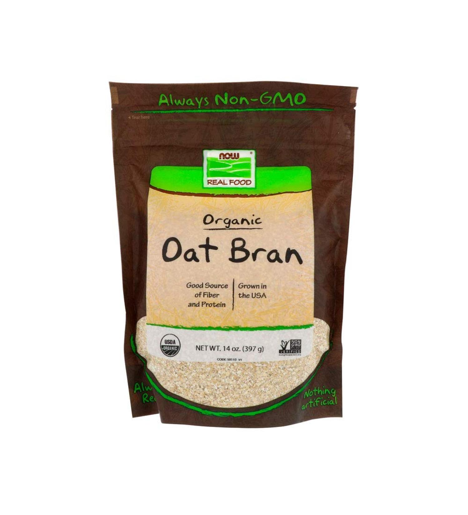 NOW Foods Natural Oat Bran - 14 oz | High-Quality Fiber-Rich Superfood - Buy Online on SooperMarket.com