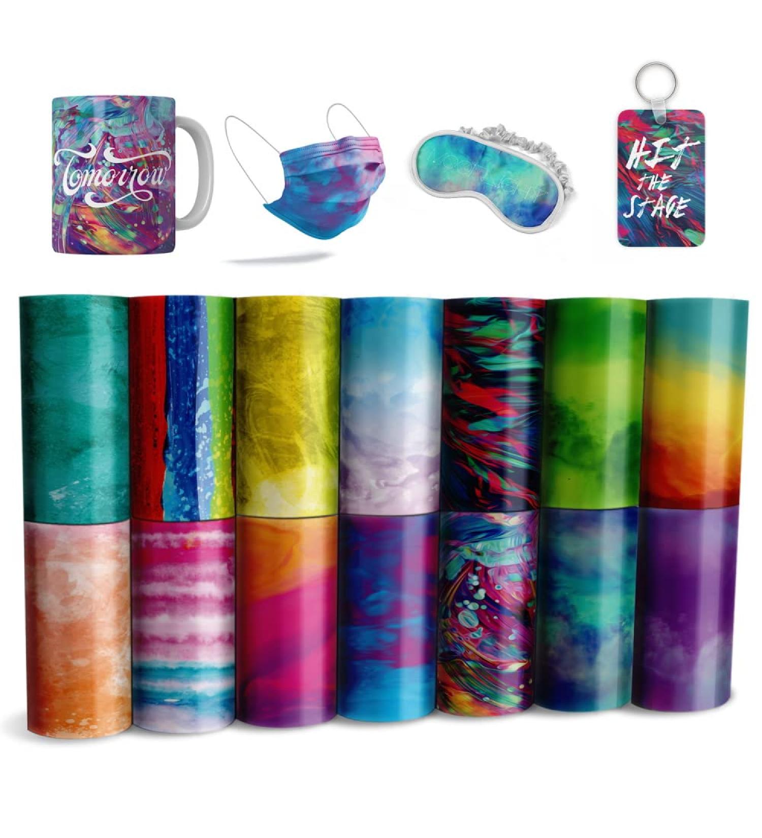 Lucky Goddess Watercolor Infusible Transfer Ink Sheets - 14 Pcs, DIY T-Shirts & Mugs, Heat Press Sublimation Paper - Buy Online on SooperMarket.com