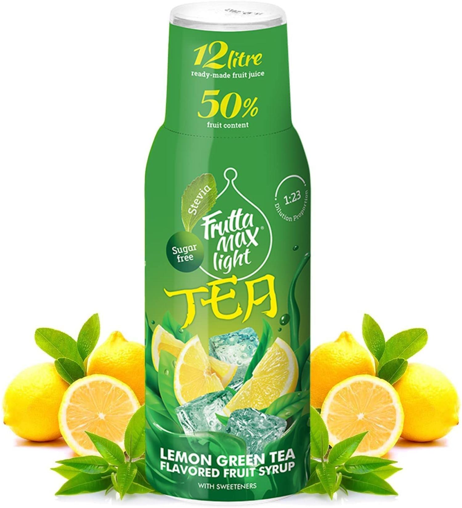 Light - Low Carb - Fitness Syrup by FruttaMax | Zero Sugar | with Stevia | 50% Fruit Content 500ml (Lemon Green Tea - Light) Lemon Green Tea - Light 500 ml (Pack of 1) - Buy Online on SooperMarket.com