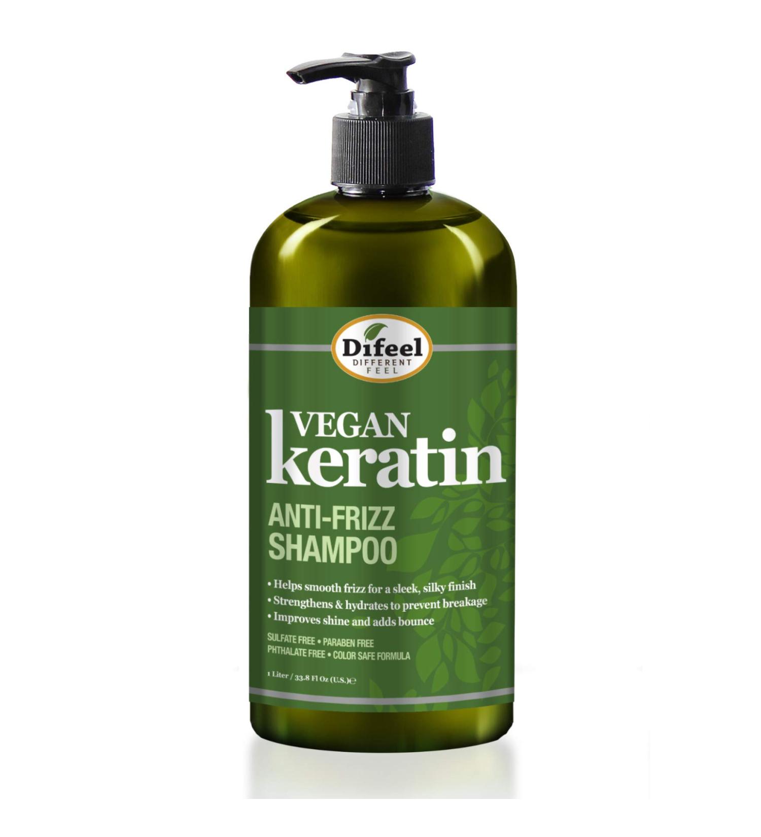Difeel Vegan Keratin Anti Frizz Shampoo 33.8 oz - Cruelty Free Sulfate Free Hair Care for Frizz Control - Shop Internationally - Buy Online on SooperMarket.com