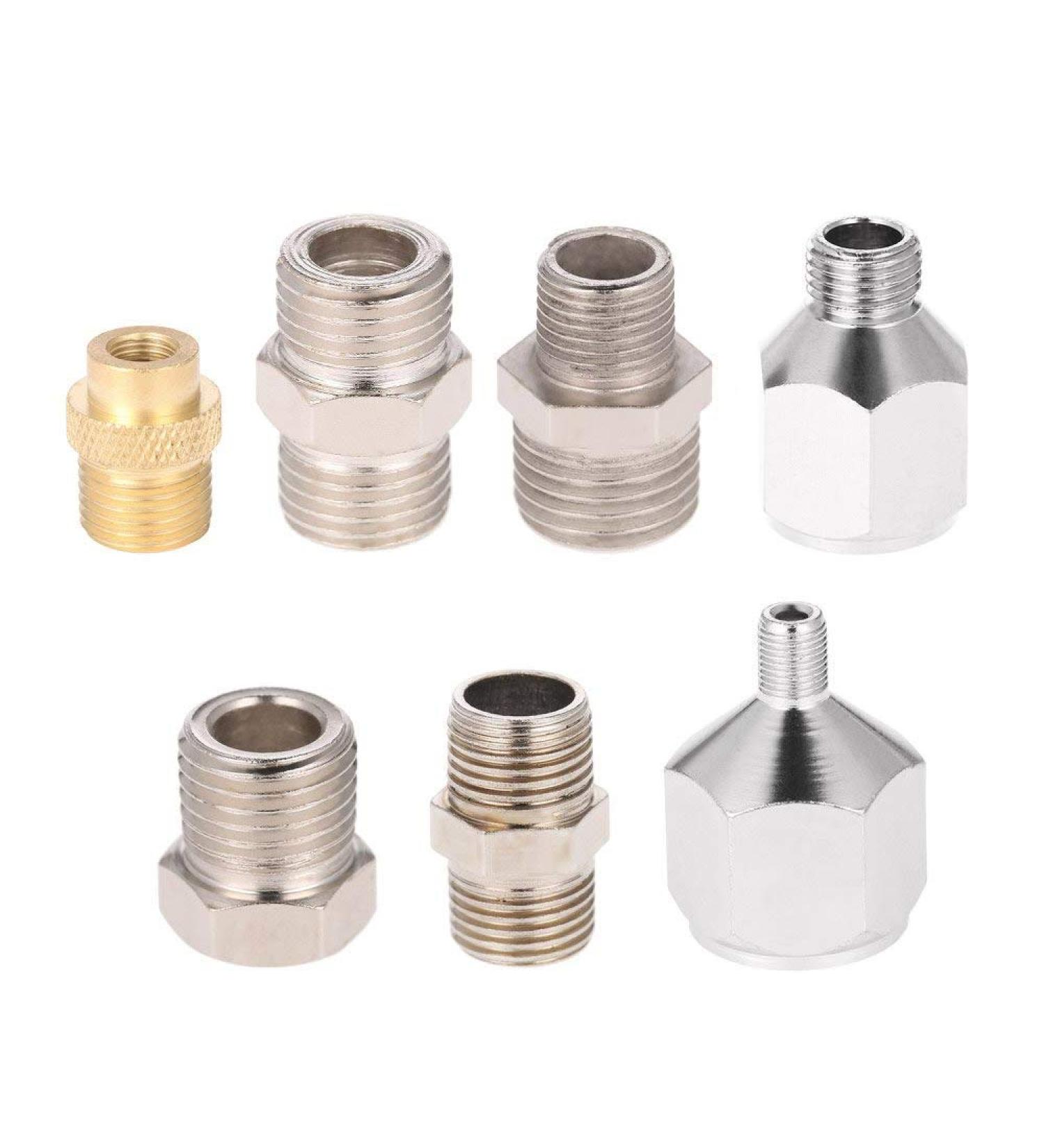 7pcs Professional Airbrush Adaptor Kit for Air Compressor & Hose - Buy Online on SooperMarket.com