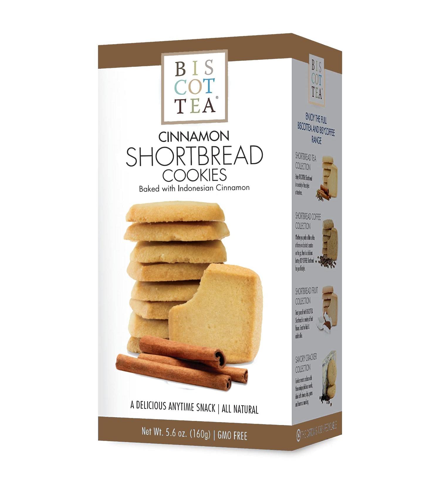BISCOTTEA Cinnamon Shortbread Cookies (8 Cookies) Cinnamon One Box