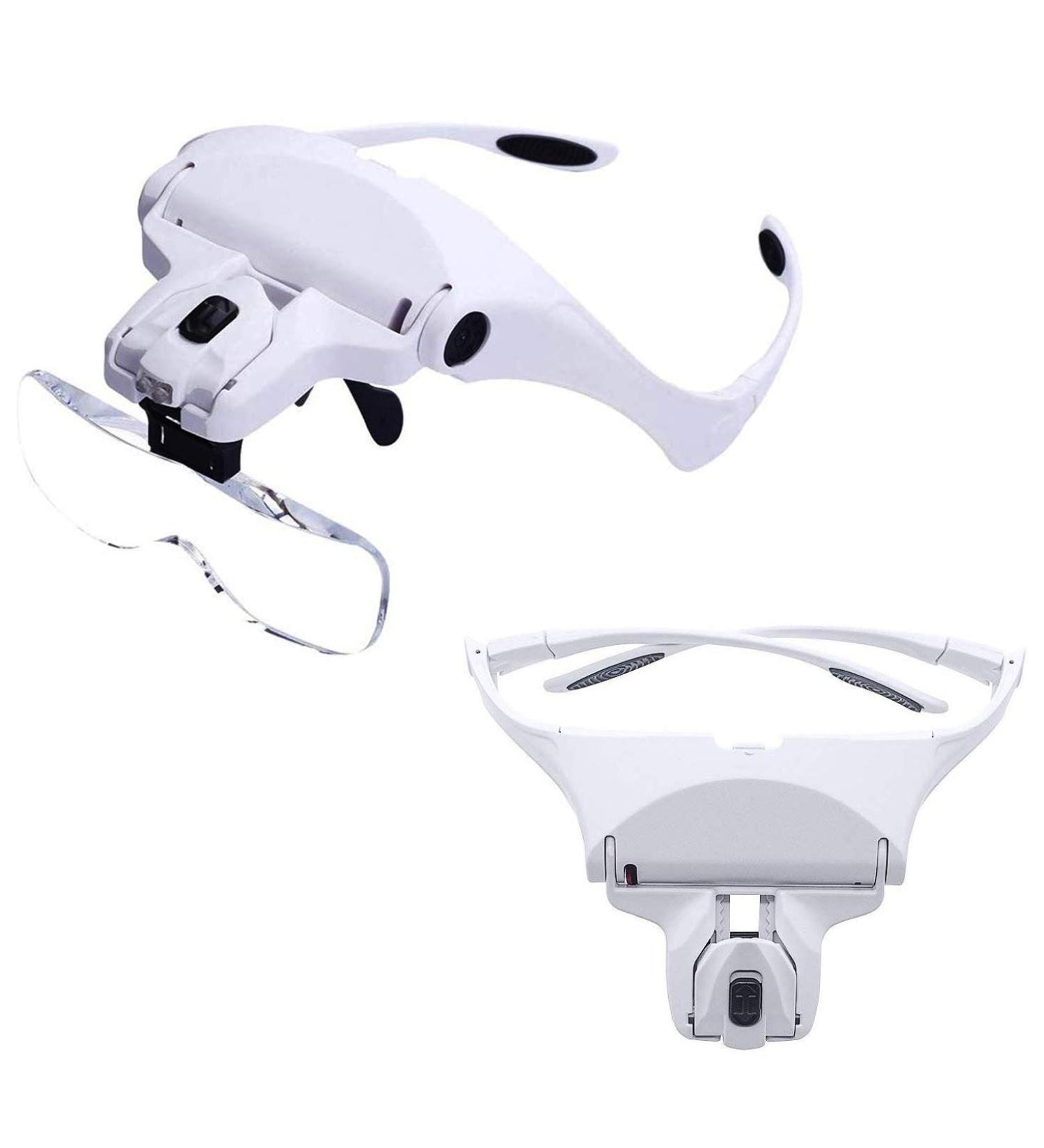 Xrten 5 Lens 1.0X/1.5X/2.0X/2.5X/3.5X Head Mount Magnifier with LED Professional Light Hands Free Headband Glasses Loupe for Reading Jewelry Loupe Watch & Electronic Repair - Buy Online on SooperMarket.com