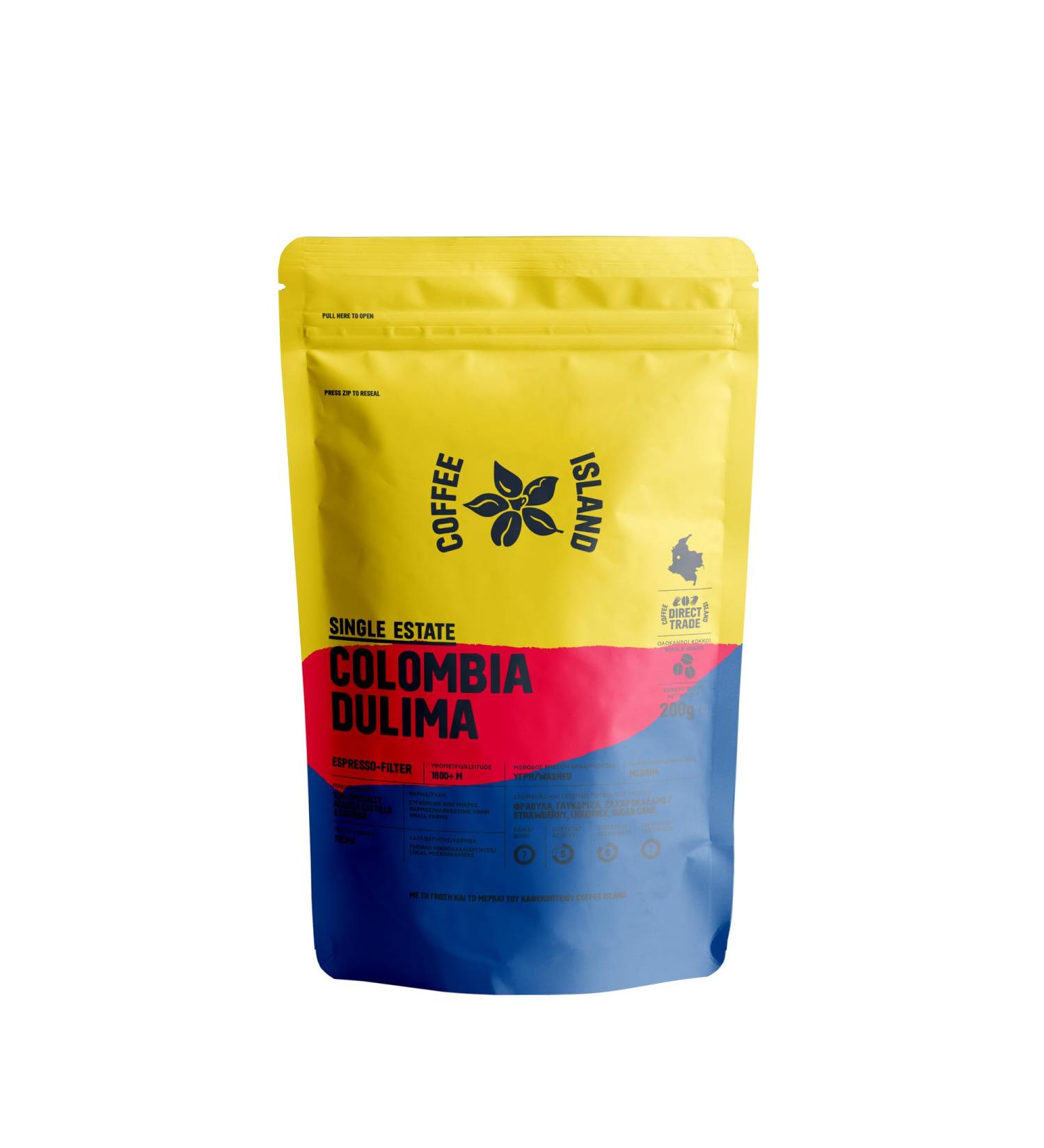 Coffee Island Single Estate Colombia Dulima with Medium-Dark Roasting Prepacked 200g