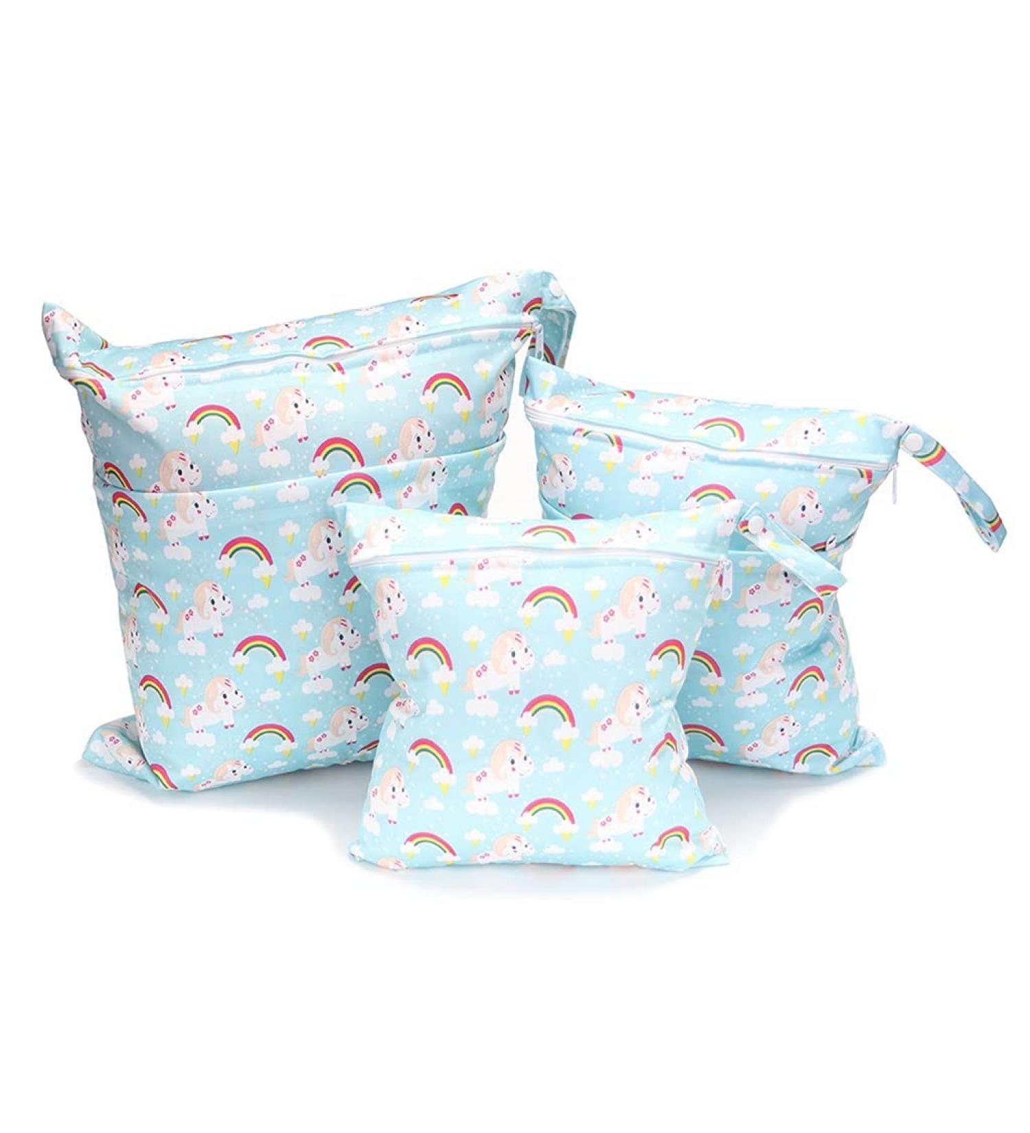 EGURS 3-Piece Diaper Bag Set with Reusable Wetbag & Organizer - Rainbow Horse Design for Babies & Accessories - Buy Online on SooperMarket.com