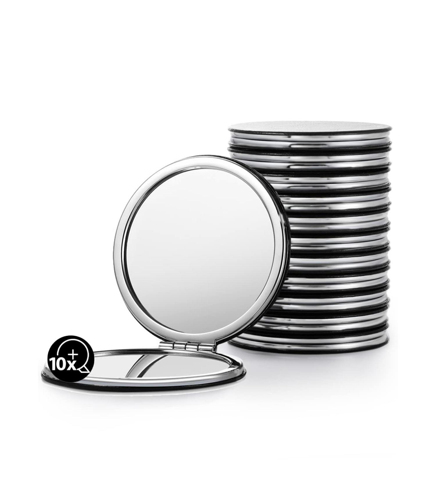 Getinbulk Compact Magnifying Mirror Set - 12 Pcs Double-Sided 1X/10X Magnification PU Leather - Black - Buy Online on SooperMarket.com