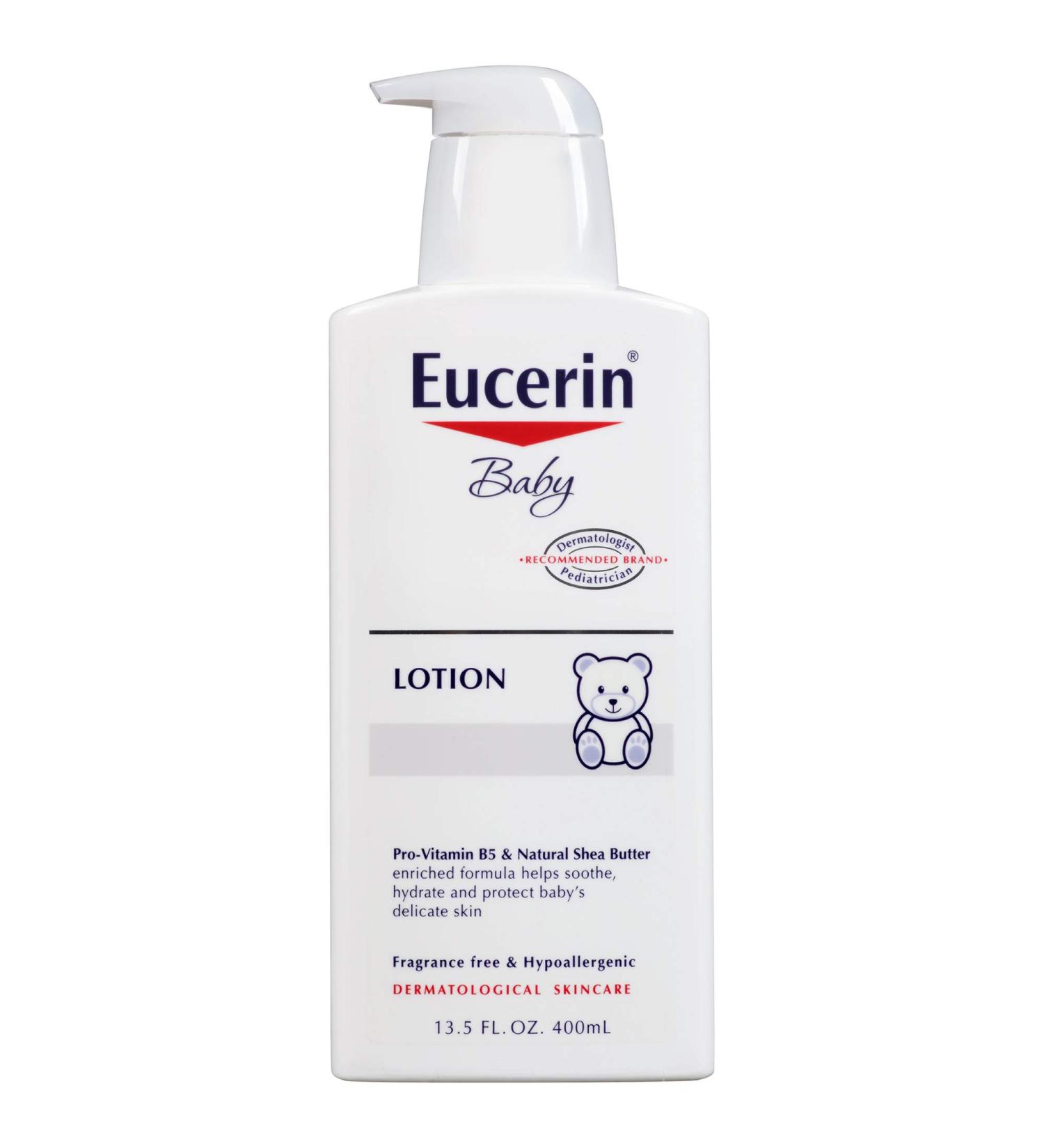 Eucerin Baby Lotion Fragrance Free 13.5 oz | Gentle Moisturizer for Sensitive Skin - Buy Online on SooperMarket.com