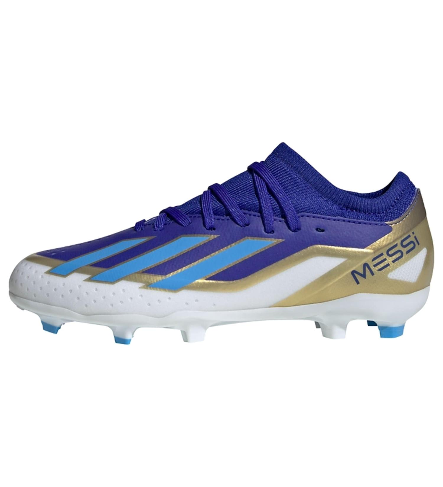 Buy Adidas Unisex Kids X Crazyfast.3 FG J Messi Sneakers - 22 EU - Ftwr White Team Royal Blue & Bright Red | International Shipping Available - Buy Online on SooperMarket.com