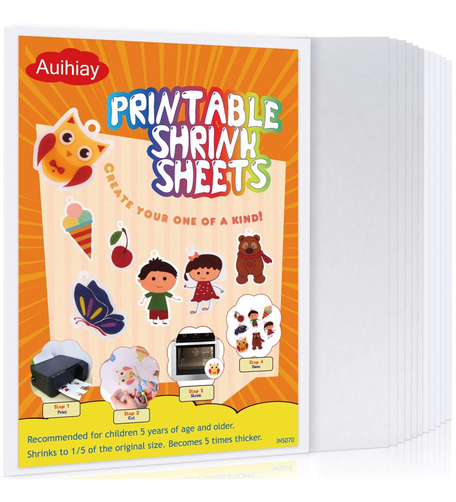 Auihiay 12 Pieces Printable Shrink Plastic Sheets for Mothers Day Gifts - 6 White and 6 Semitransparent - Creative Craft for Kids - 8.3 x 11.6 inch - Buy Online on SooperMarket.com