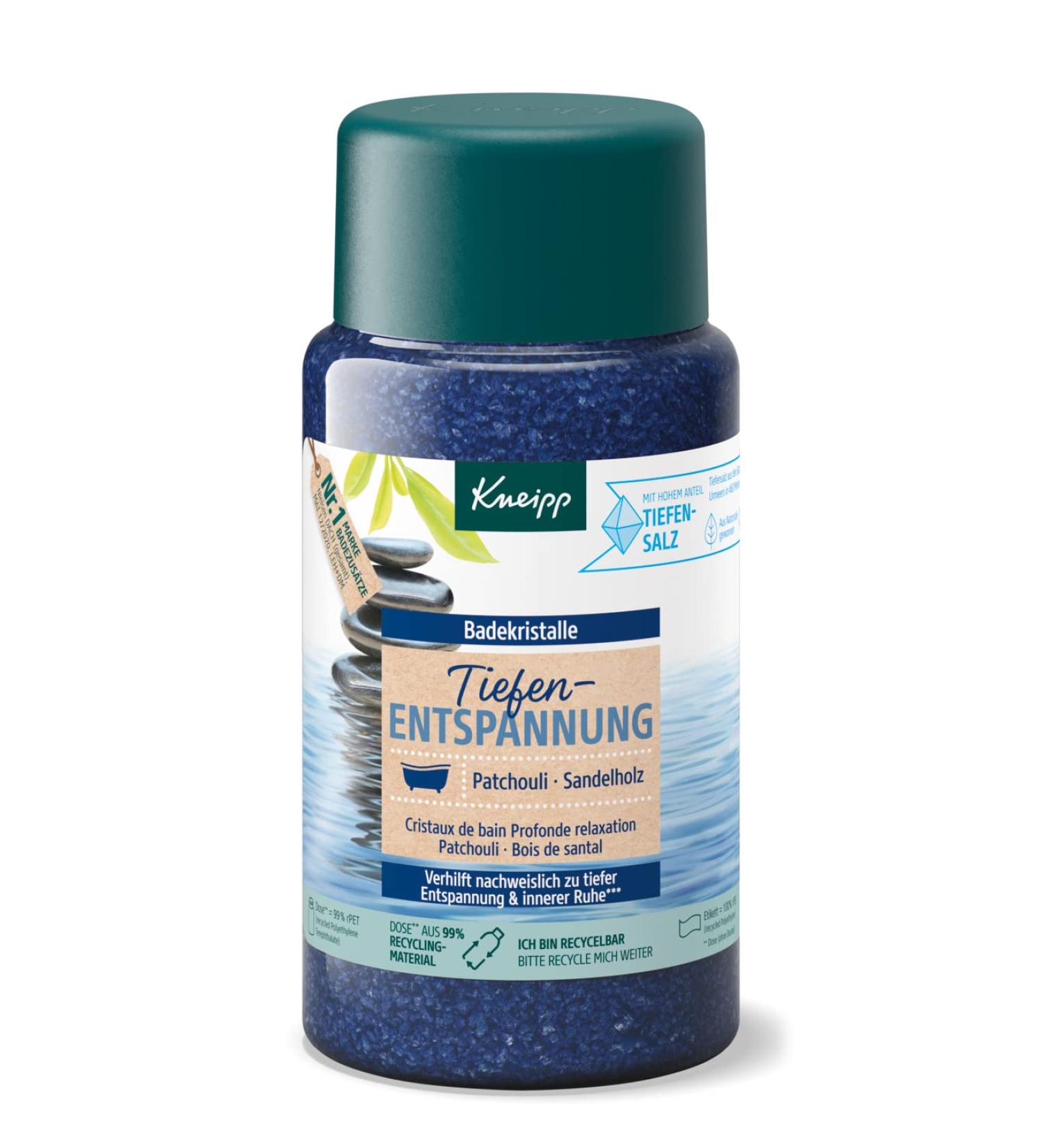 Kneipp Bath Crystals for Deep Relaxation - Natural Saline Luisenhall Salt Essential Patchouli Oil & Sandalwood - 600g | International Shipping - Buy Online on SooperMarket.com