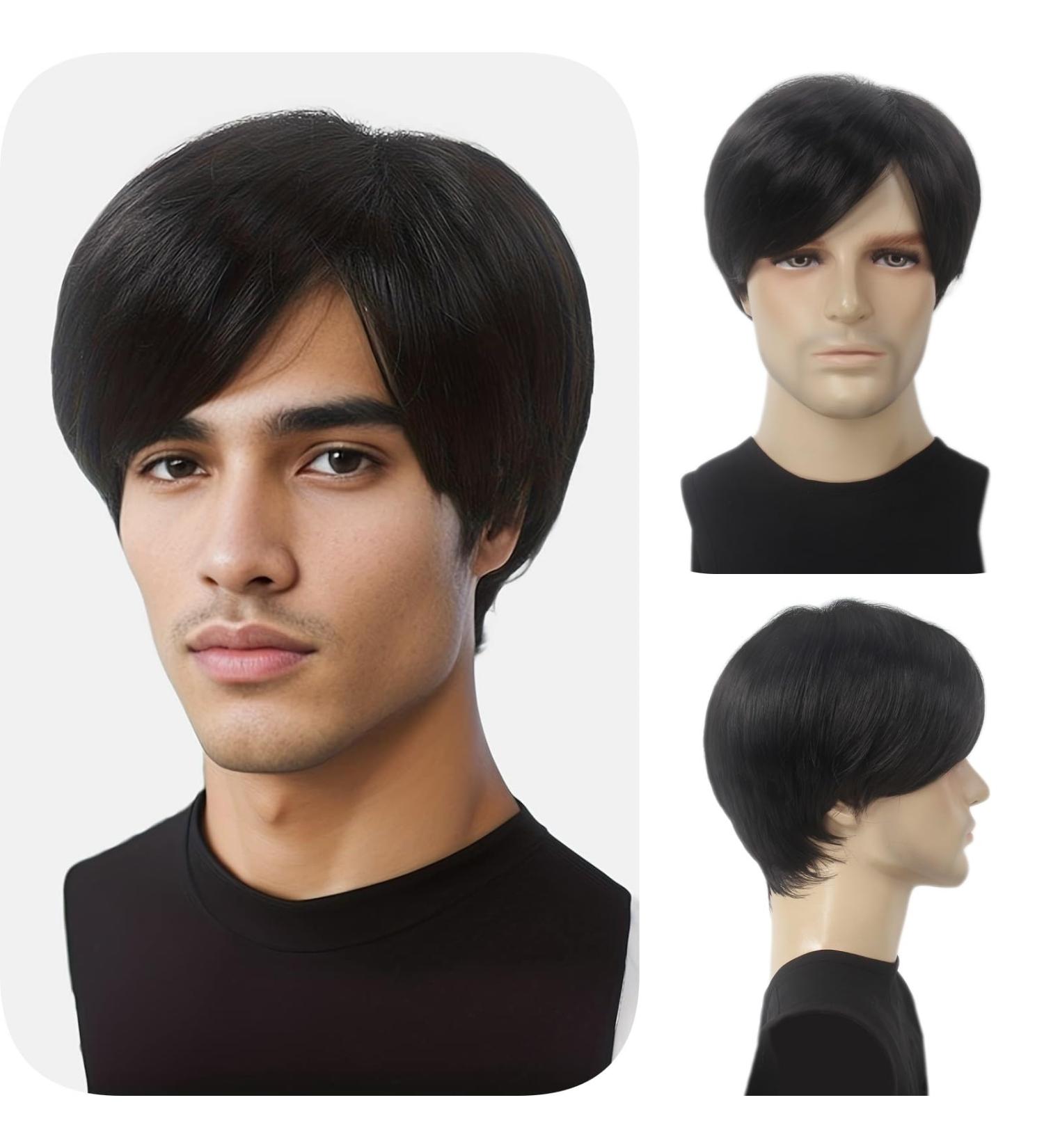 STfantasy Men's Blonde Short Straight Layered Wig - Two-Tone Mixed for Cosplay & International Shipping - Buy Online on SooperMarket.com
