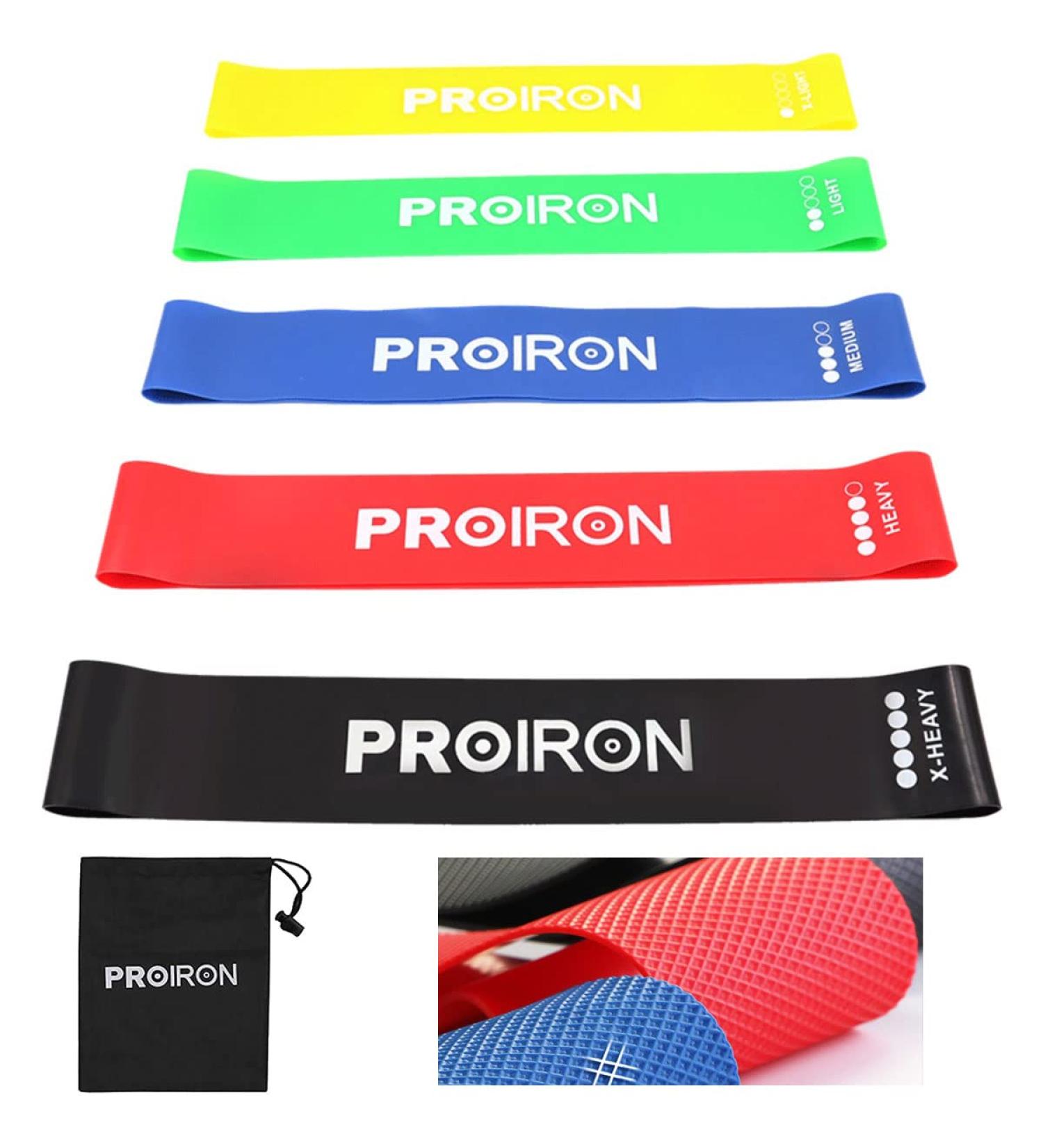PROIRON Resistance Bands Set - Exercise Bands for Women and Men - Set of 5 with Guide and Carrying Bag (Upgraded Anti-roll Design) - Buy Online on SooperMarket.com
