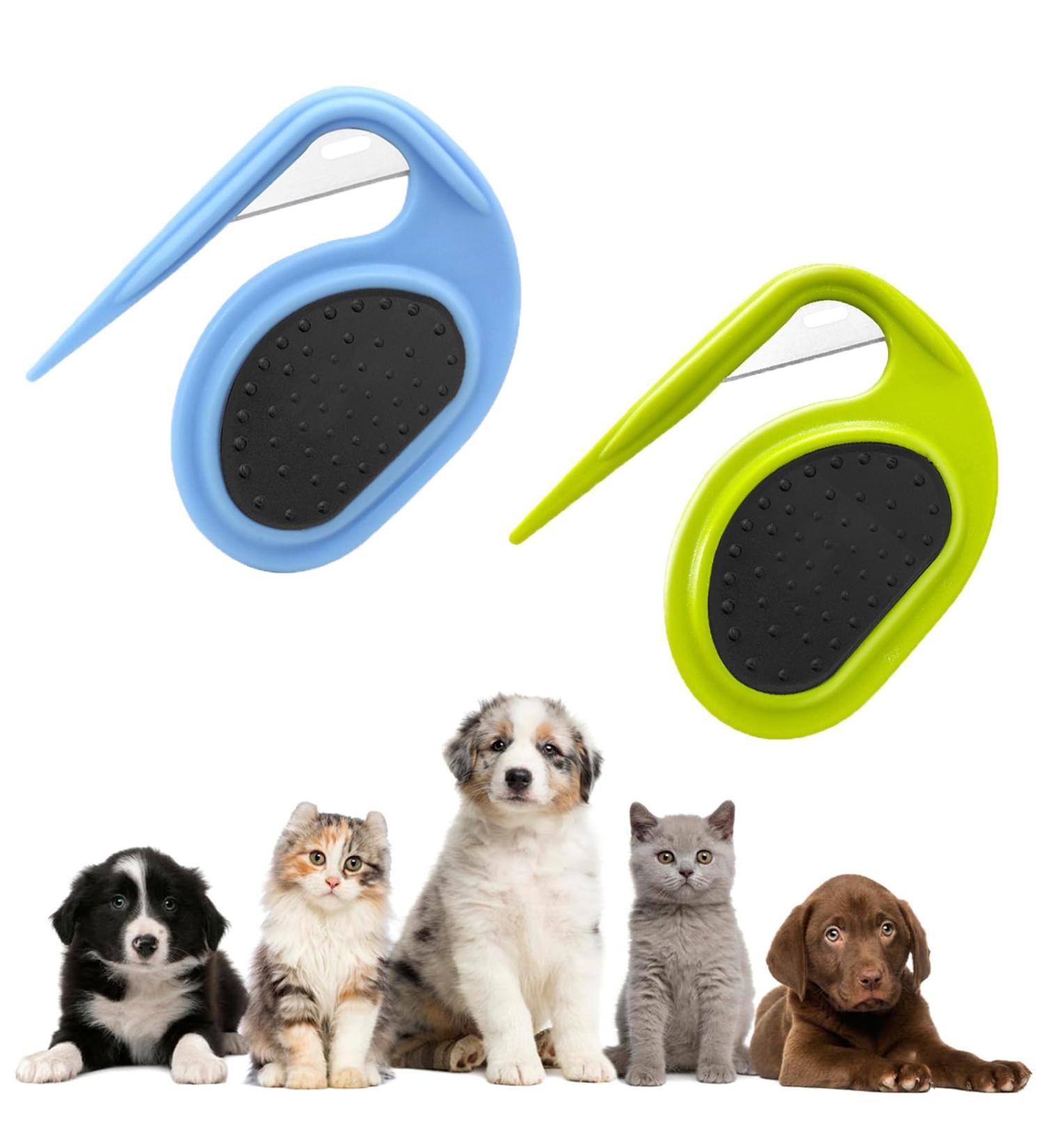 Premium Nursing Knife & De-Filtering Comb for Long-Haired Pets | Cat & Dog Grooming Brush - Effective Hair Removal 2pcs Set - Buy Online on SooperMarket.com