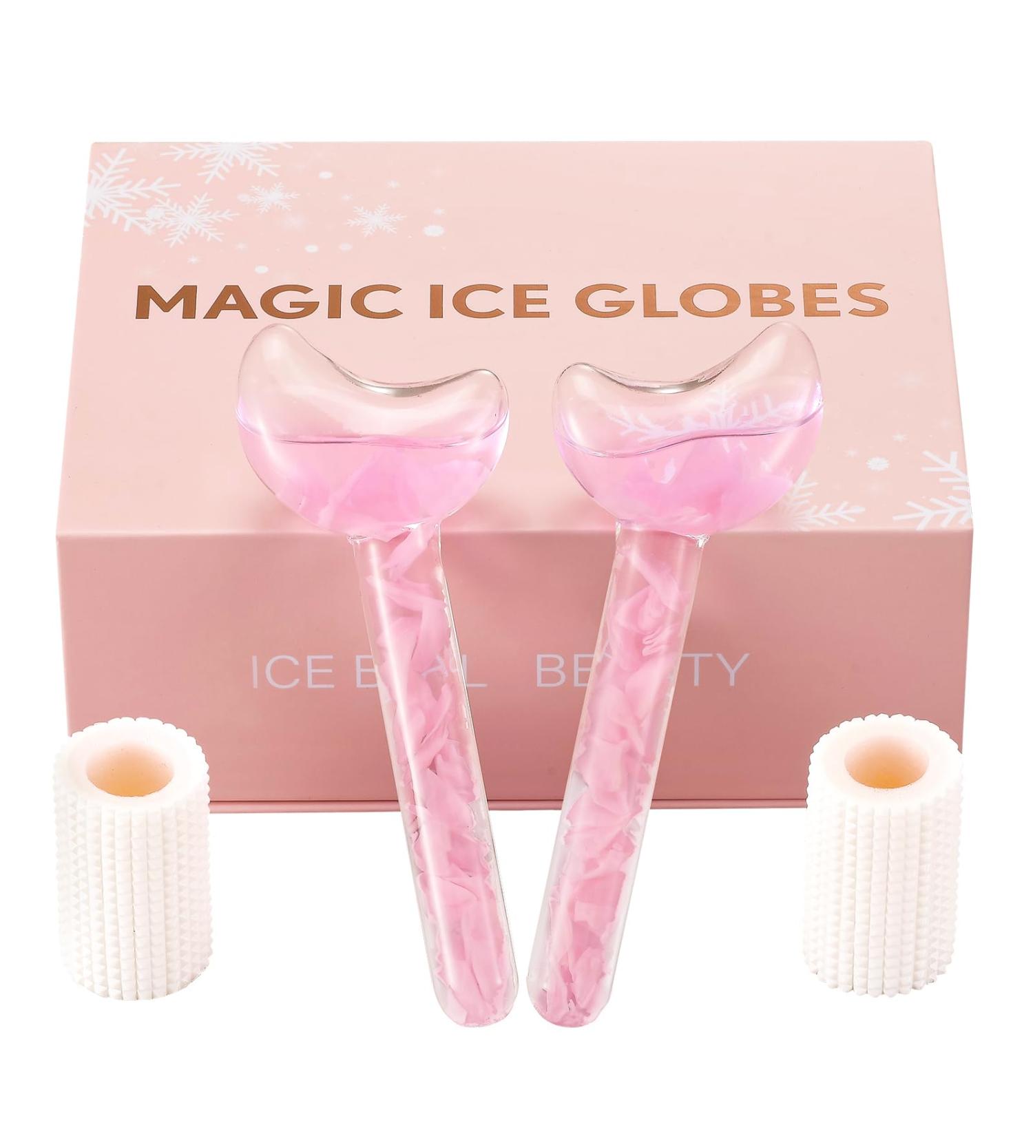 Buy Ice Globes for Facials Tighten Skin Reduce Puffiness & Enhance Circulation (Pink) | International Shipping Available - Buy Online on SooperMarket.com