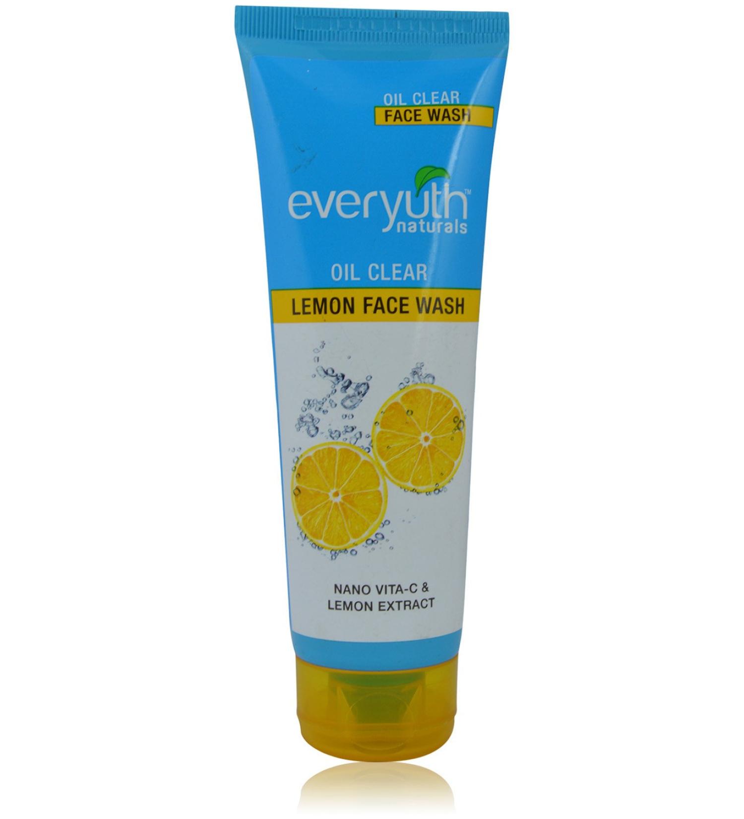 Lemon Face Wash - 100% Soap Free Facial Gel with Lemon Green Apple & Honey. 100 ml by Everyuth