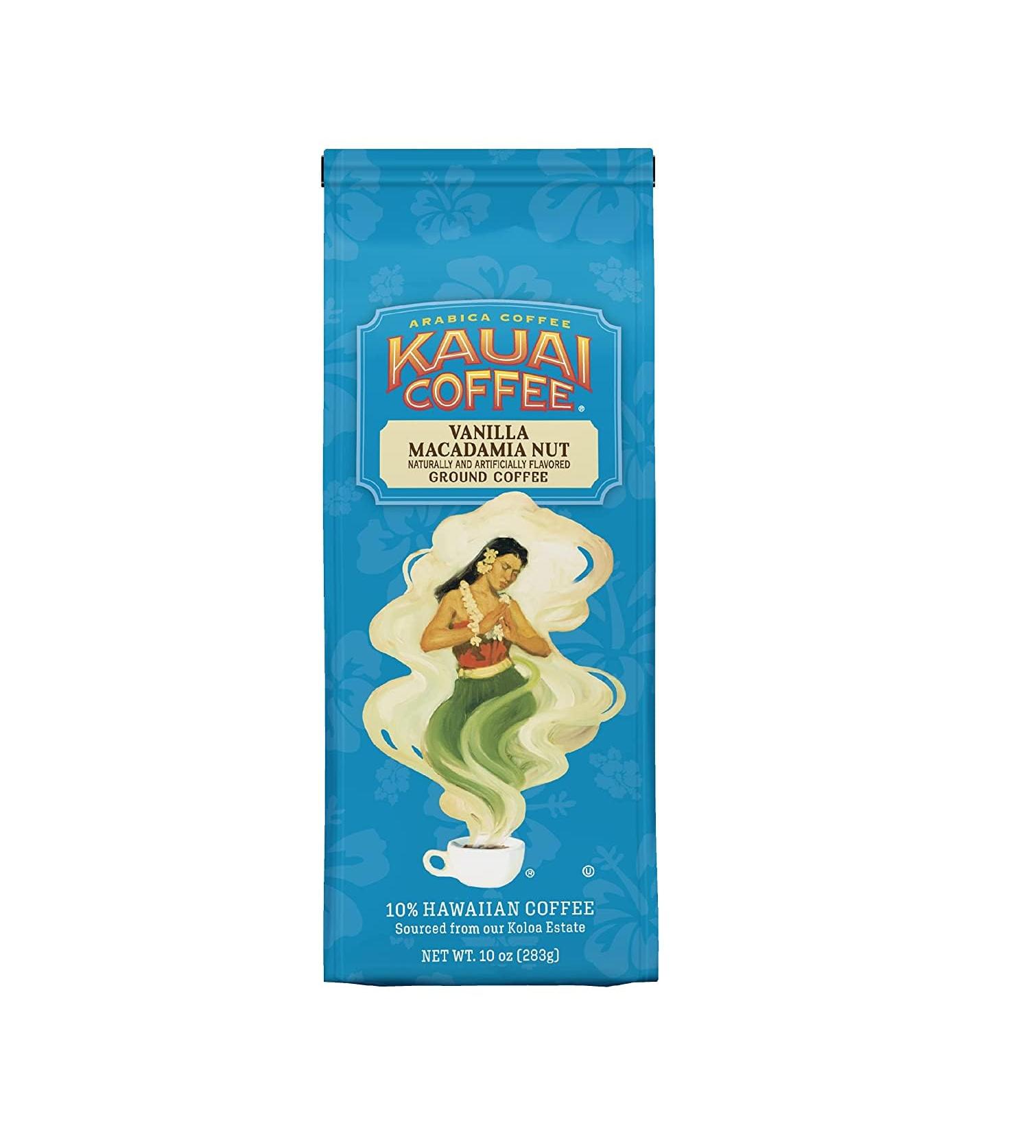 Kauai Coffee Vanilla Macadamia Nut Hawaiian Premium Ground Coffee 283g Bag - Buy Online on SooperMarket.com