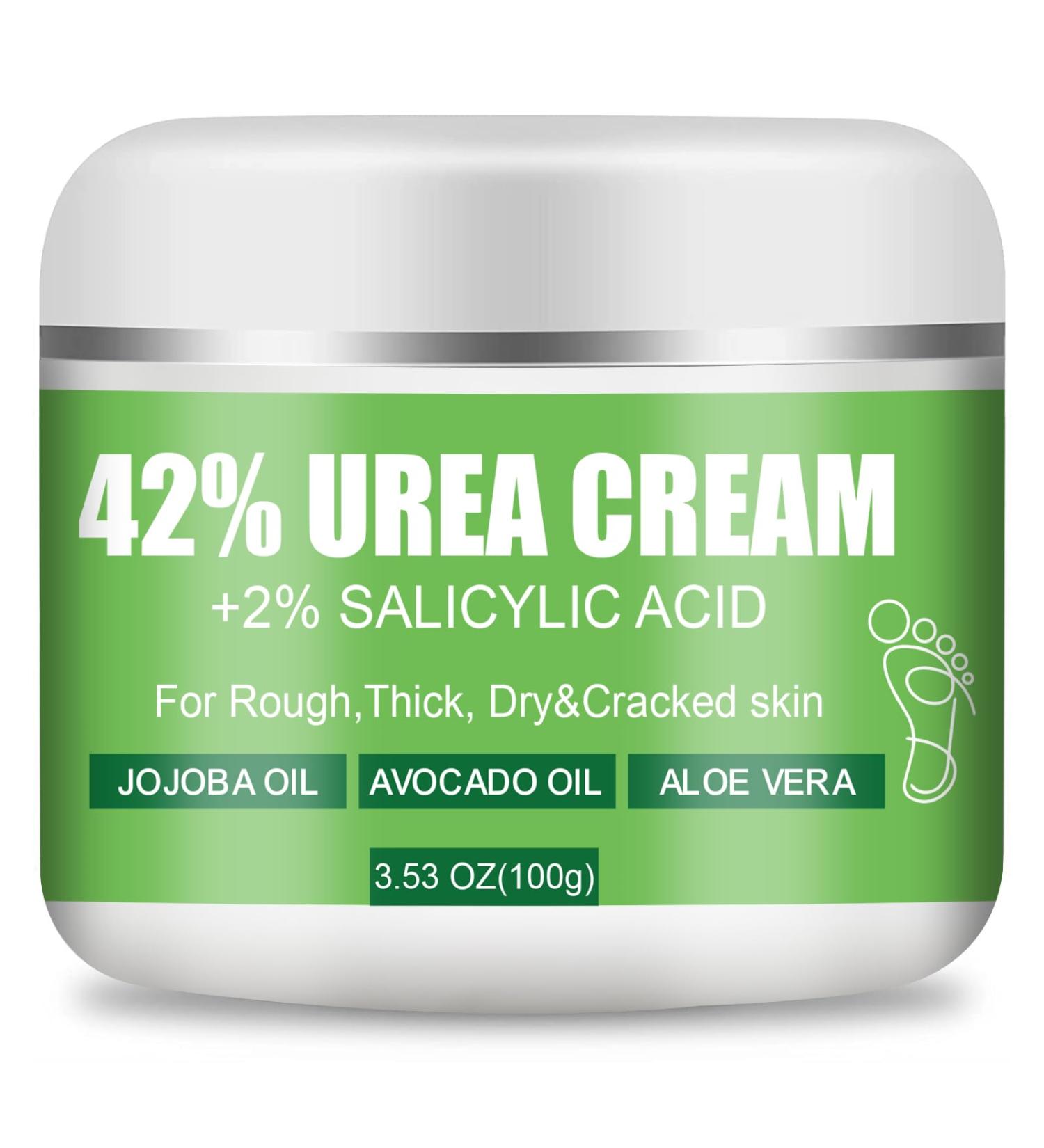 42% Urea Foot Cream - Urea Cream for Feet - Foot Cream for Dry Cracked Heels and Feet - Urea Cream with Salicylic Acid 2% Tea Tree Aloe Vera - Foot Lotion for Deep Moisturize for Thick Rough Skin - Buy Online on SooperMarket.com