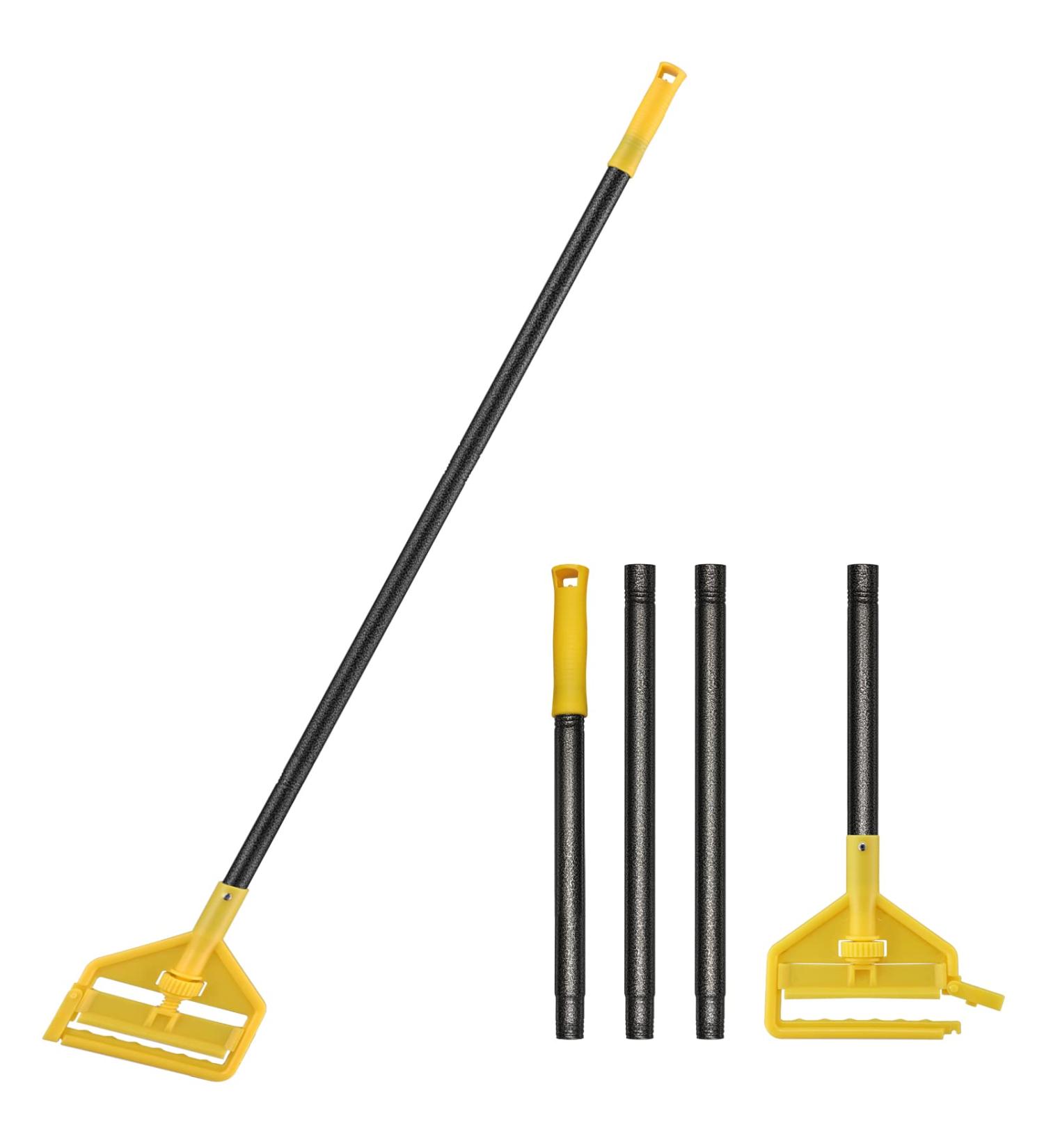 Commercial Heavy Duty 60 Metal Mop Handle - Adjustable for Industrial & Household Cleaning - Quick Change Clamp for Wet Mop - Buy Online on SooperMarket.com