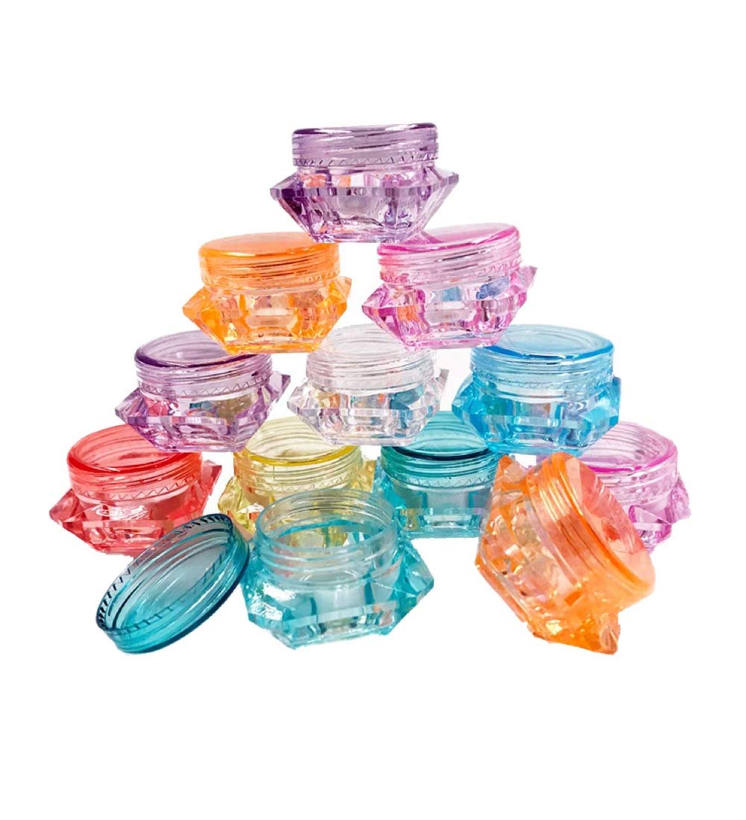 Desikixudy Cosmetic Sample Container Plastic Clear Cosmetic Pot Jars with Screw Cap Lid for Eye Shadow Nails Powder Jewelry - Buy Online on SooperMarket.com