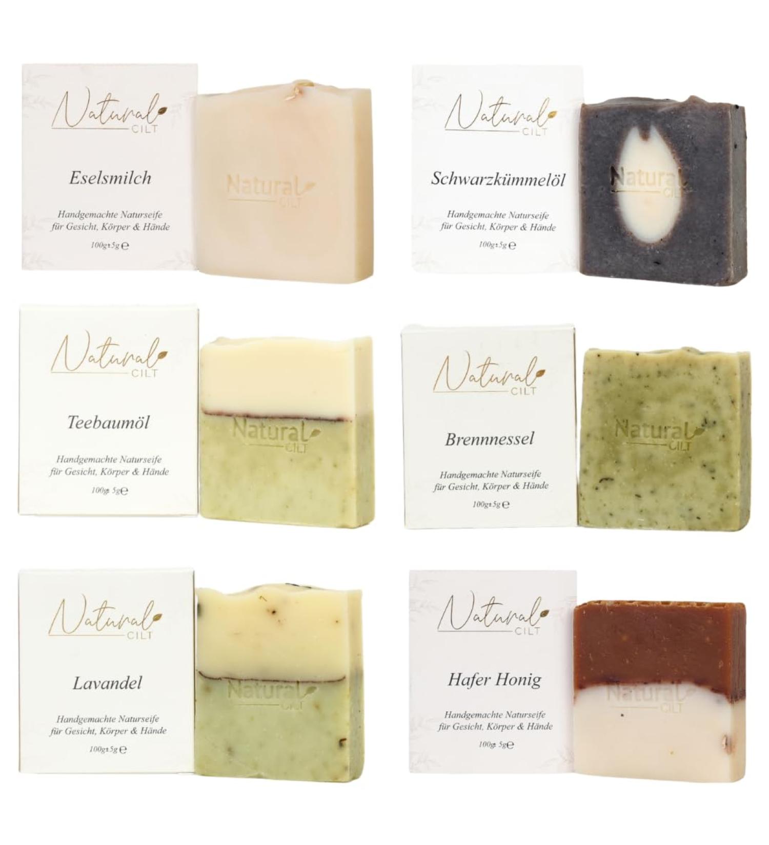 6x Natural Cilt Soap Gift Set - 100% Handmade Certified Natural Shower Soap for All Skin Types - Eco-Friendly & Ingredient-Safe - HAY SET 100g (6 Pack) - Buy Online on SooperMarket.com