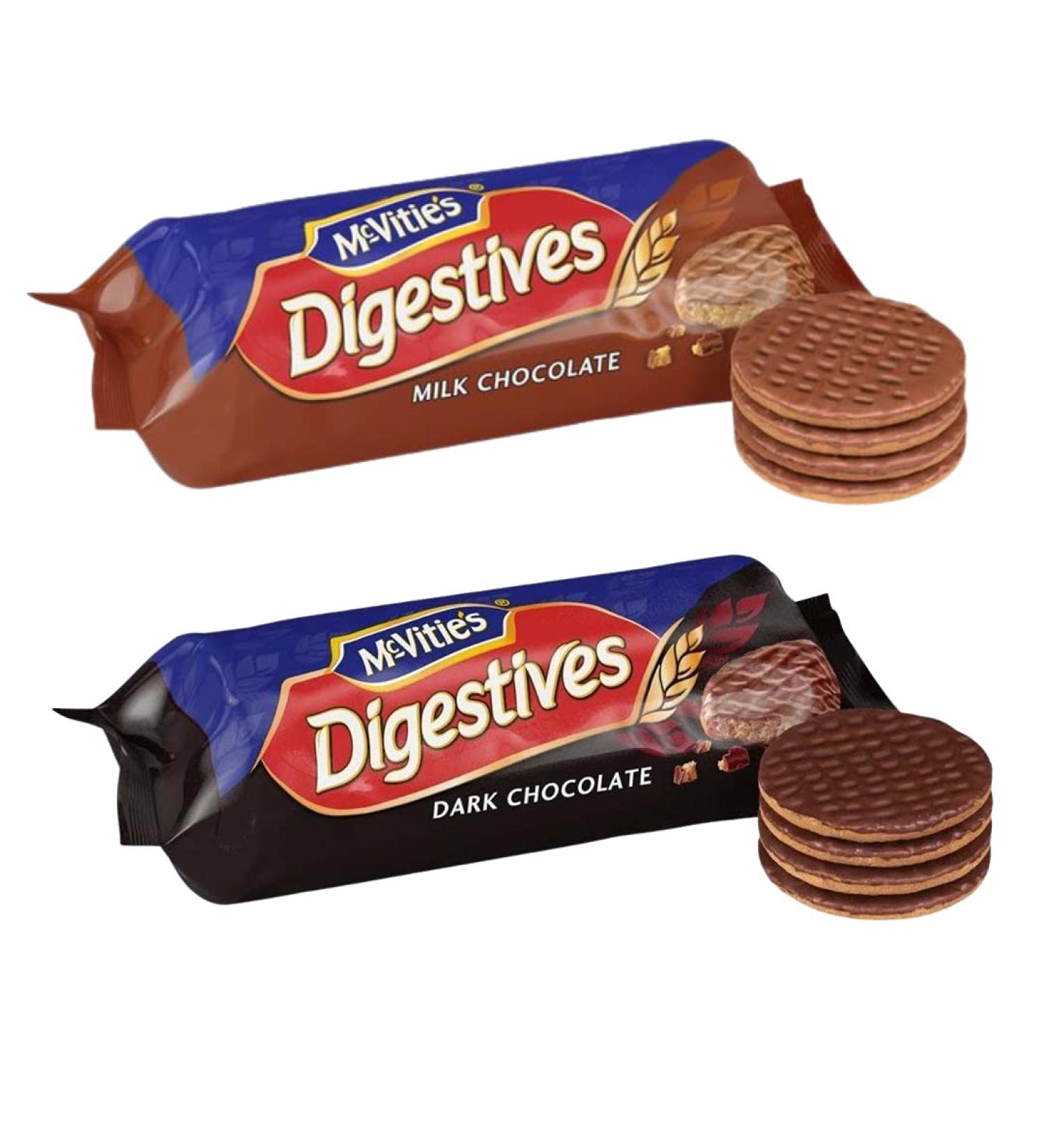 Mcvities Dark & Milk Chocolate Digestives Variety Pack (4 Pack) - Sanisco Packaging - Buy Online on SooperMarket.com