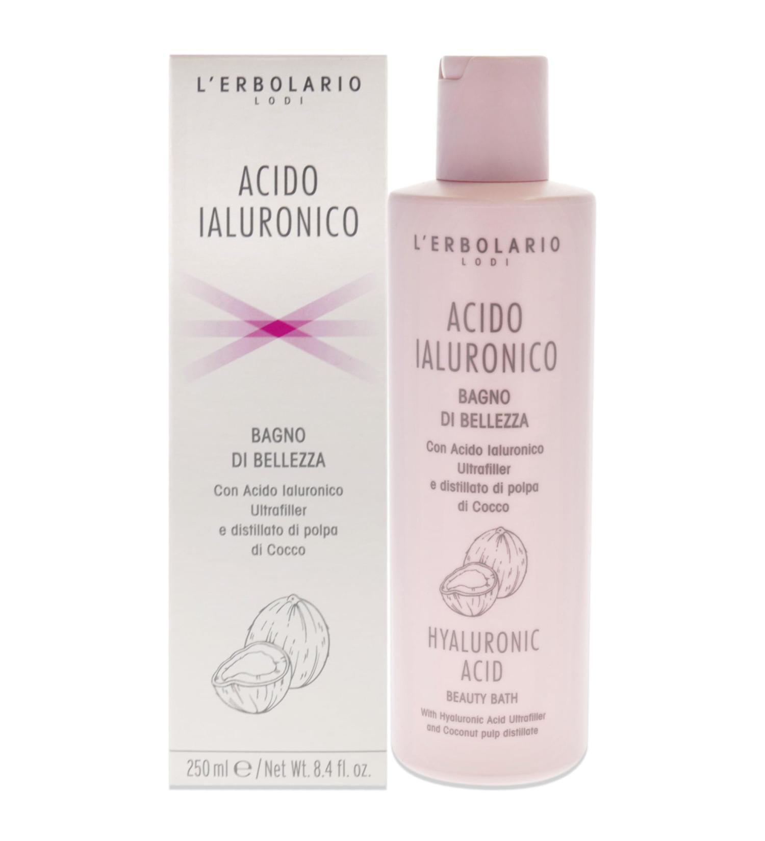 L'Erbolario Hyaluronic Acid Beauty Bath Gel - Prevents Dryness - Leaves Body Feeling Toned And Soft - Helps Maintain And Enhance Skin's Moisture Levels - Paraben Free - Long Lasting - 8.5 Oz