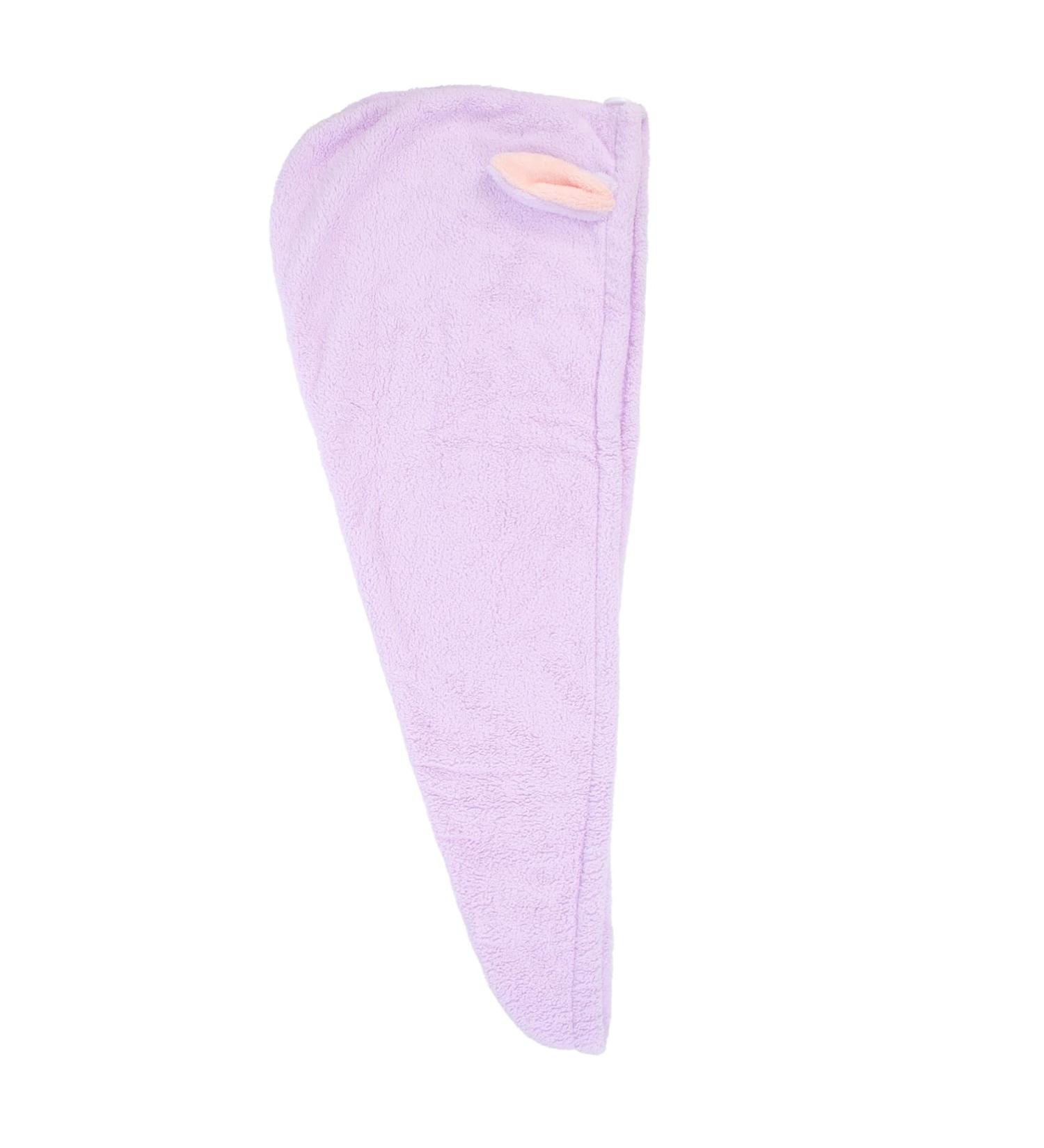 MAGICLULU 3pcs Bunny Ears Dry Hair Hat Coral Fleece Hair Mask Absorb Water Violet - Buy Online on SooperMarket.com