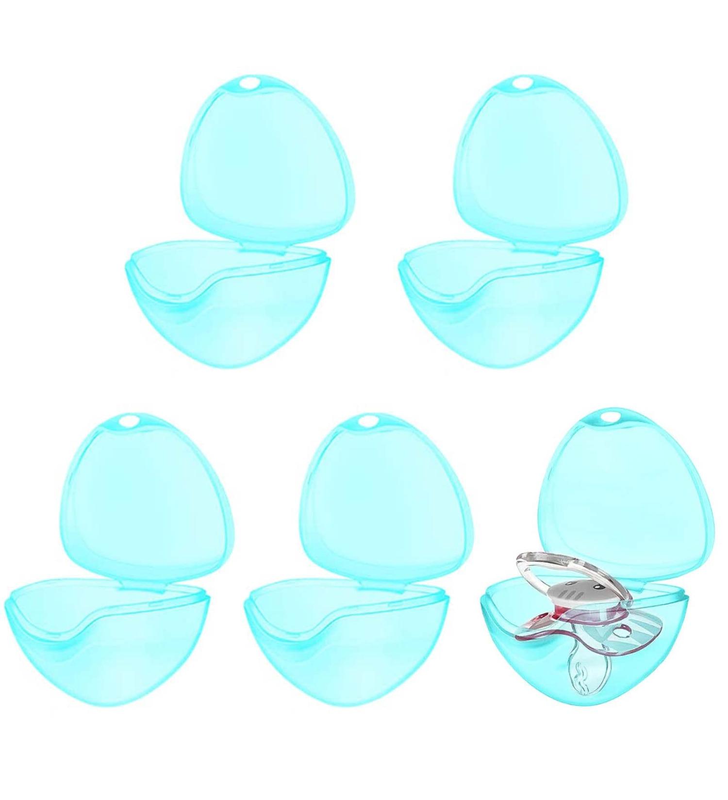 Buy BPA-Free Green Pacifier Case - 5 Piece Transparent Holder for Travel & Home | Durable Nipple Shield Box - Buy Online on SooperMarket.com