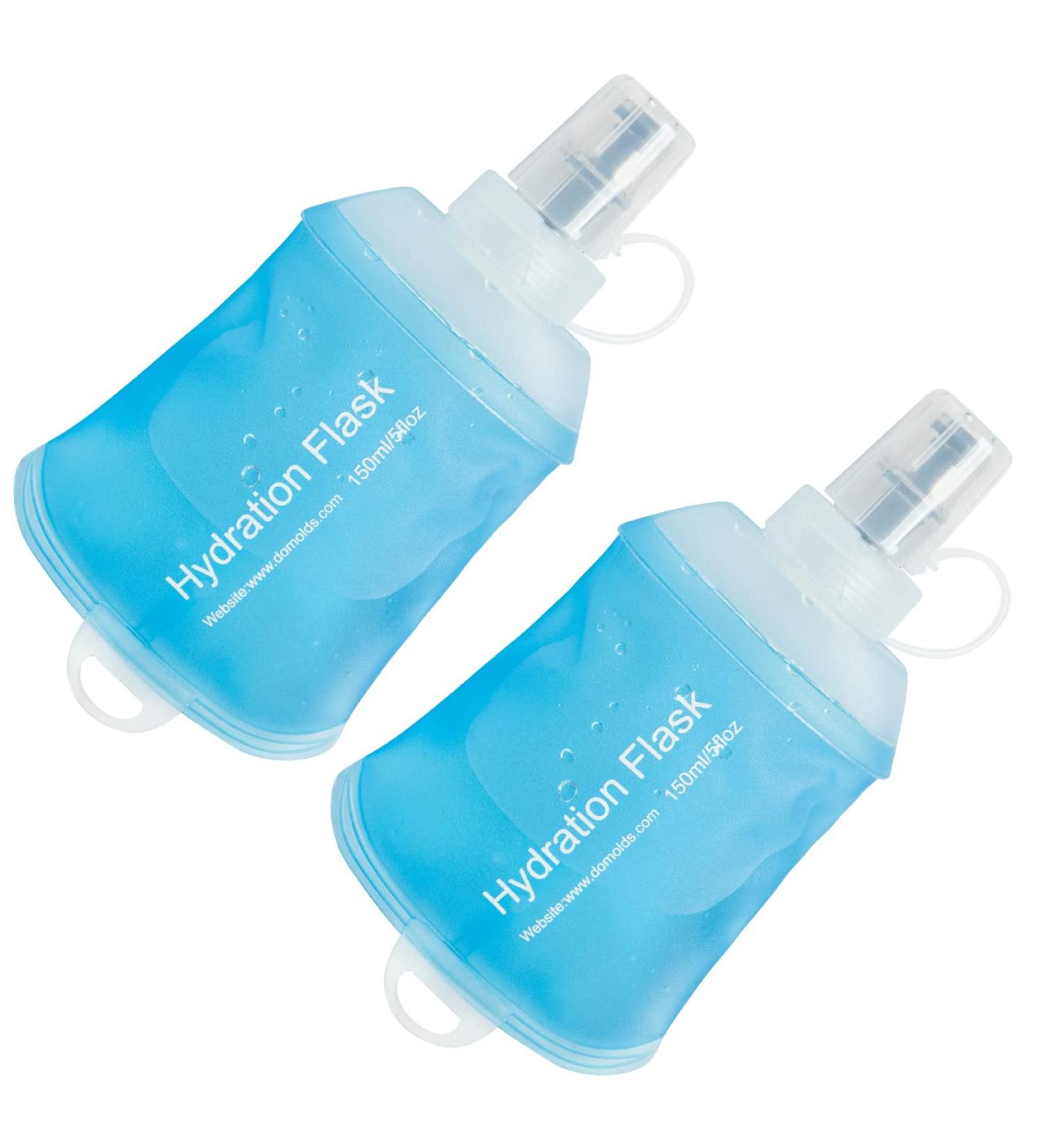 Axen 150ml Soft Flask - TPU Foldable Hydration Bottle for Running Cycling & Hiking (Pack of 2) | Lightweight & Collapsible Water Flask - Buy Online on SooperMarket.com