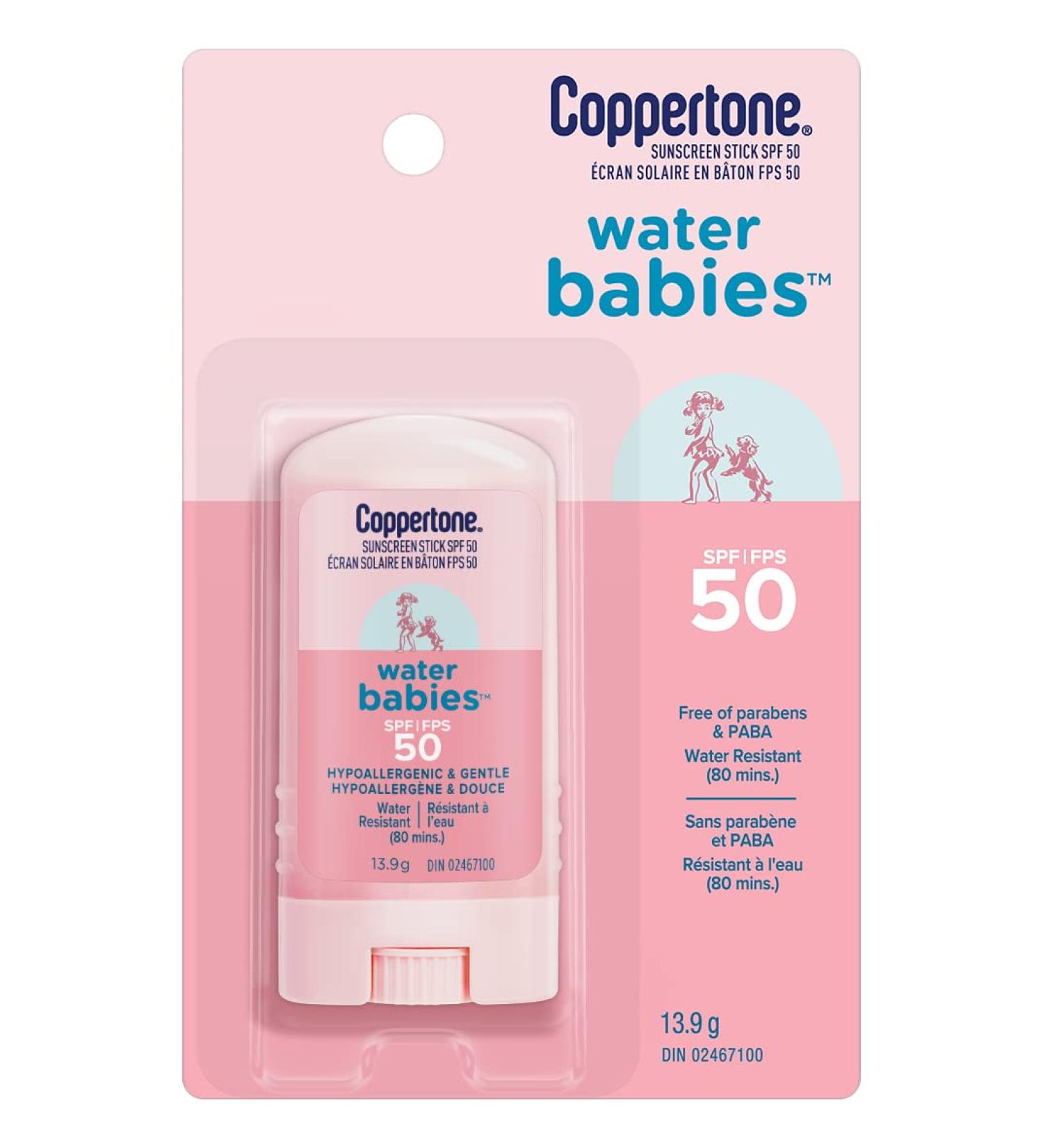 Coppertone Waterbabies Baby Sunscreen Stick SPF 50 Gentle and Hypoallergenic Sunscreen for Babies Water Resistant Baby Stick Sunscreen Octinoxate and Oxybenzone Free 13.9g SPF 50 - Stick Sunscreen 13.9 g (Pack of 1) - Buy Online on SooperMarket.com