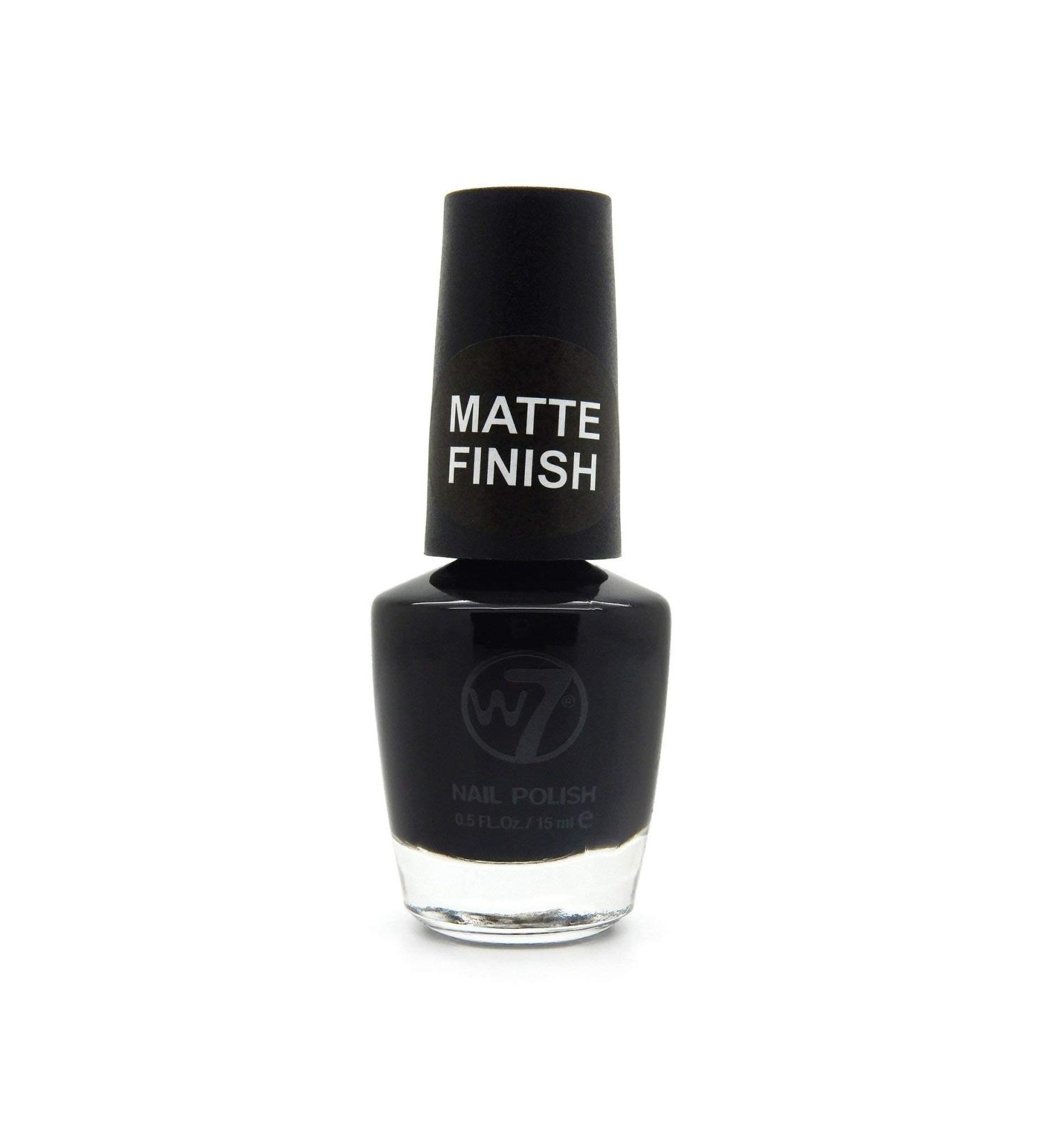 W7 Cosmetics Nail Polish Number 55 Matte Black 15 ml