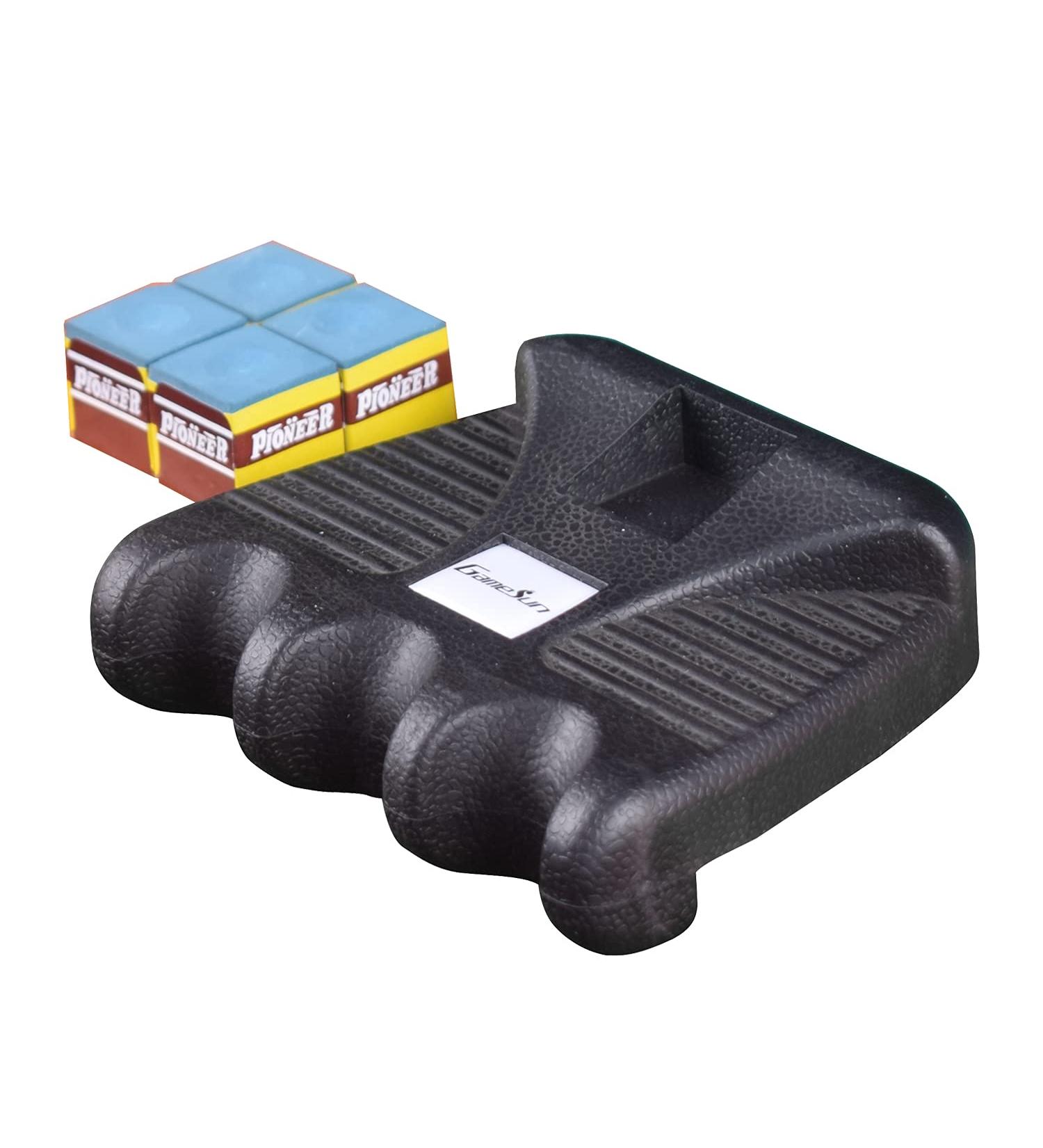 GAMESUN 3-Hole Weighted Pool Cue Holder with 4 Chalks - Cue Sticks Organizer - Buy Online on SooperMarket.com
