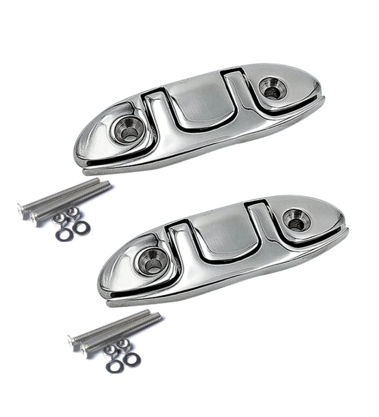OSTARE Boat Folding Cleats Stainless Steel 4.5" Flip up Dock Cleat Flush Mount Deck Cleat 2pcs - Buy Online on SooperMarket.com