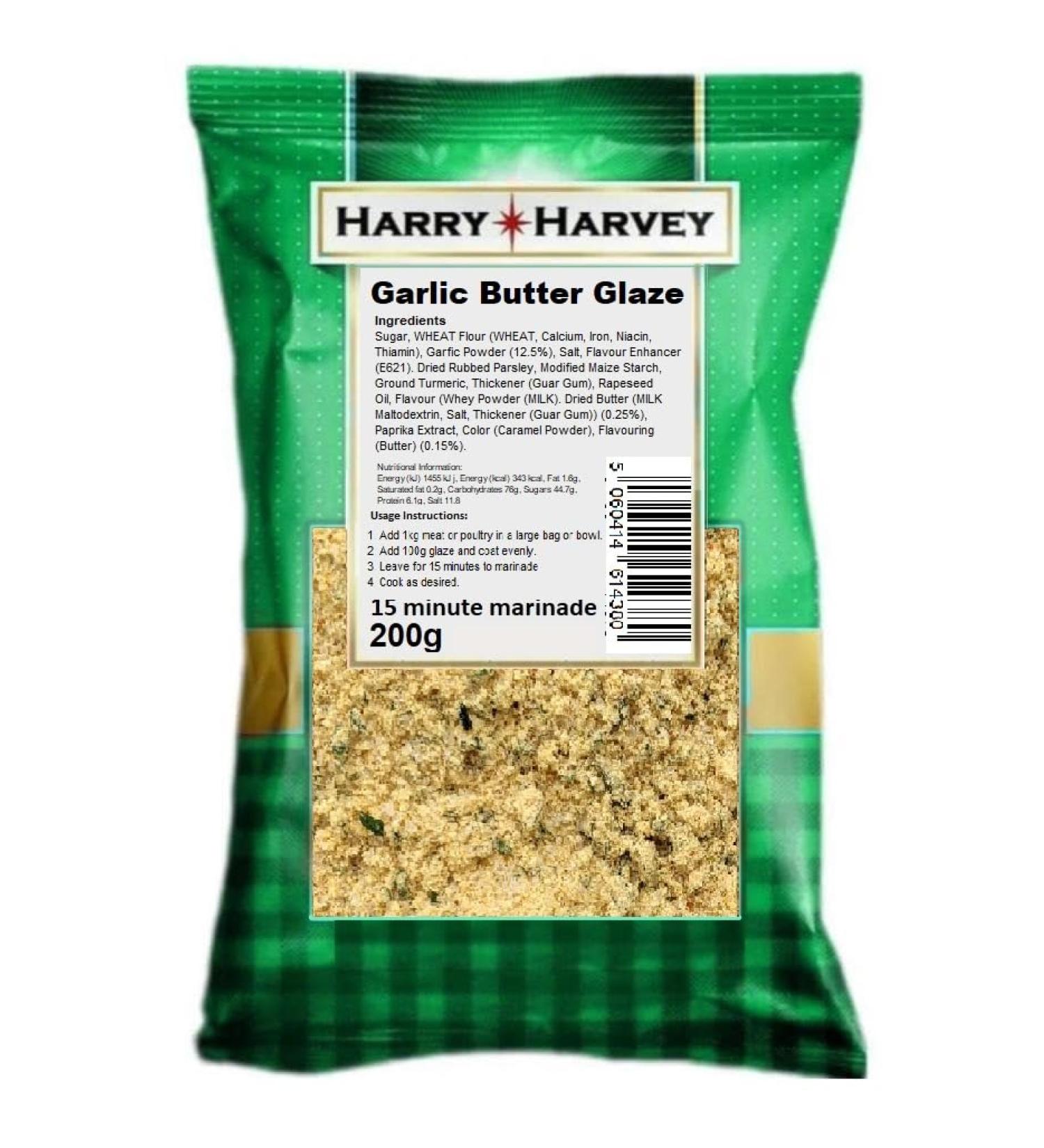 200g Harry Harvey Garlic Butter Glaze: Ideal Marinade for Chicken & Fish - BBQ, Oven, Grill - Buy Online on SooperMarket.com