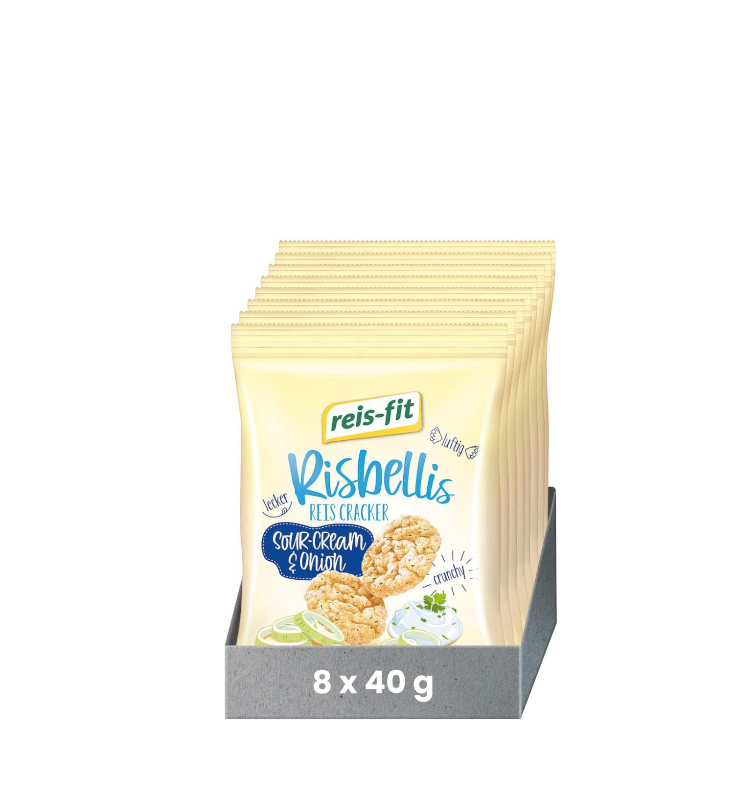 reis-fit Risbellis Sour Cream & Onion 8x40g Spices 40 g (pack of 8)