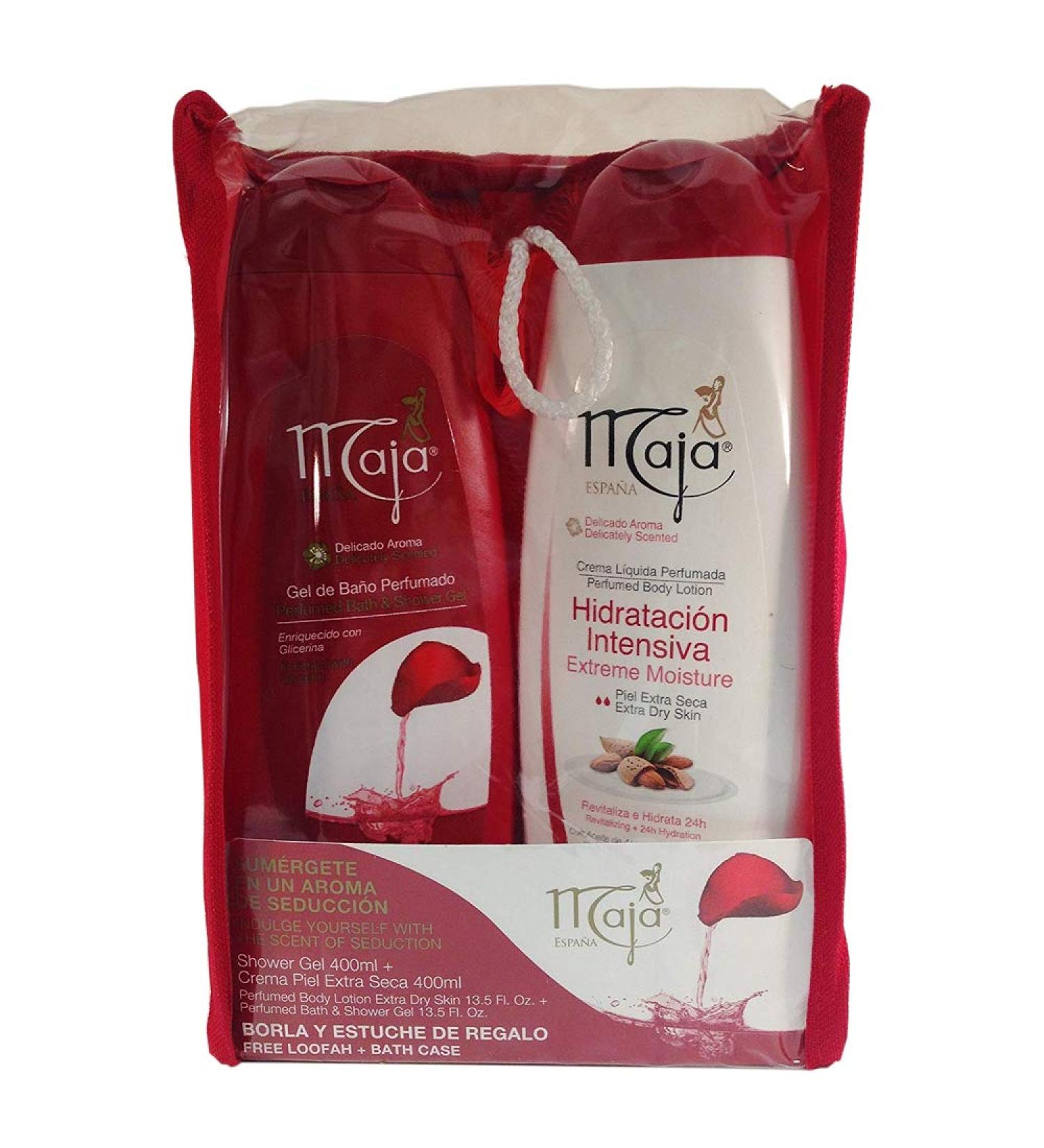 Maja Gift Set - Bath Gel & Body Lotion (13.5 Oz) with Free Loofah | International Shipping Available - Buy Online on SooperMarket.com