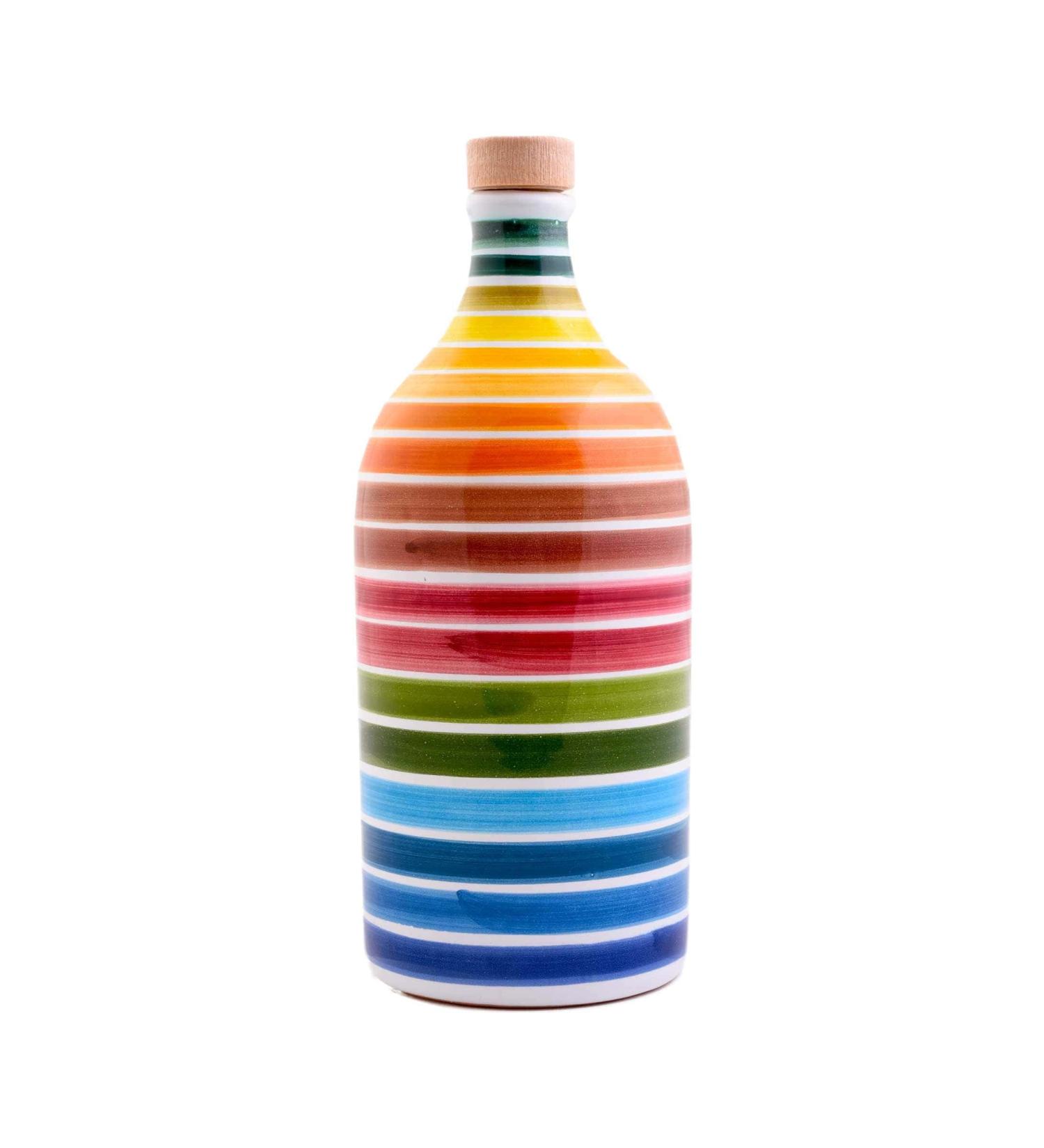 Muraglia - Extra Virgin Olive Oil Rainbow Ceramic Jar (Medium Fruity) 500ml Rainbow Arcobaleno - Buy Online on SooperMarket.com