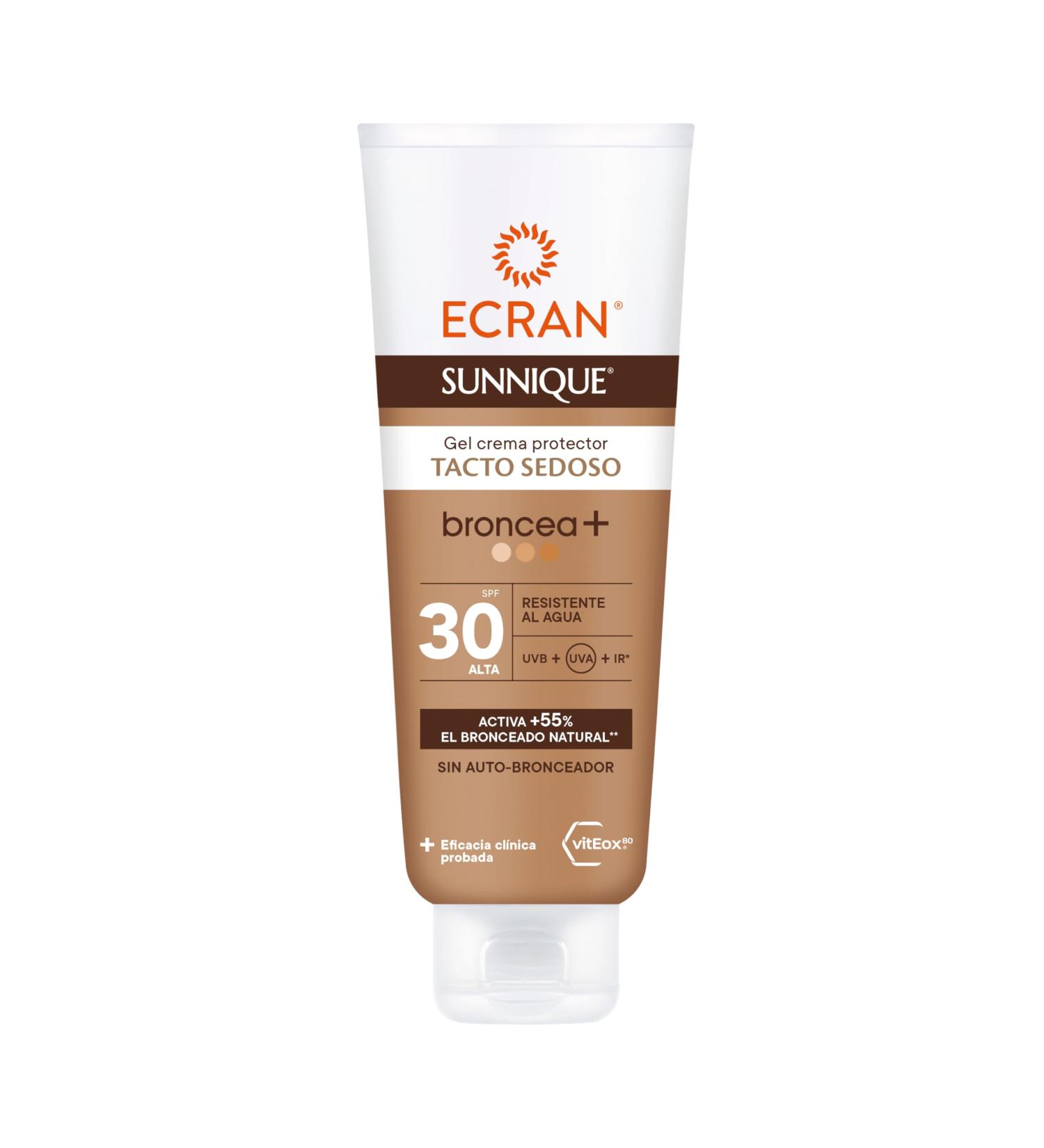 Ecran Sunnique Broncea+ Gel-Crema SPF30 250ml - Optimal Sun Protection for All Skin Types | International Shipping Available - Buy Online on SooperMarket.com