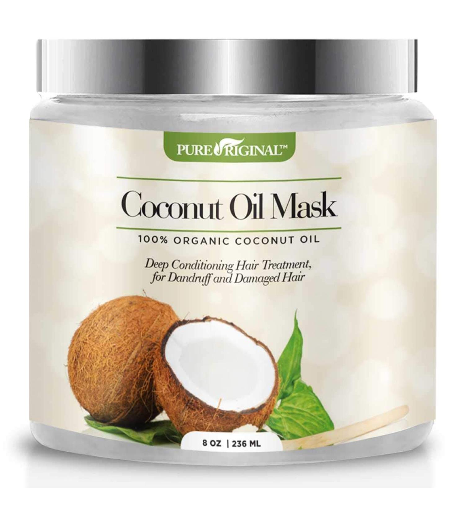 Alayna Pure Organic Coconut Oil Hair Mask - Hydrating Treatment for Natural Hair Growth - Repairs Dry & Damaged Hair - 8 oz - Buy Online on SooperMarket.com