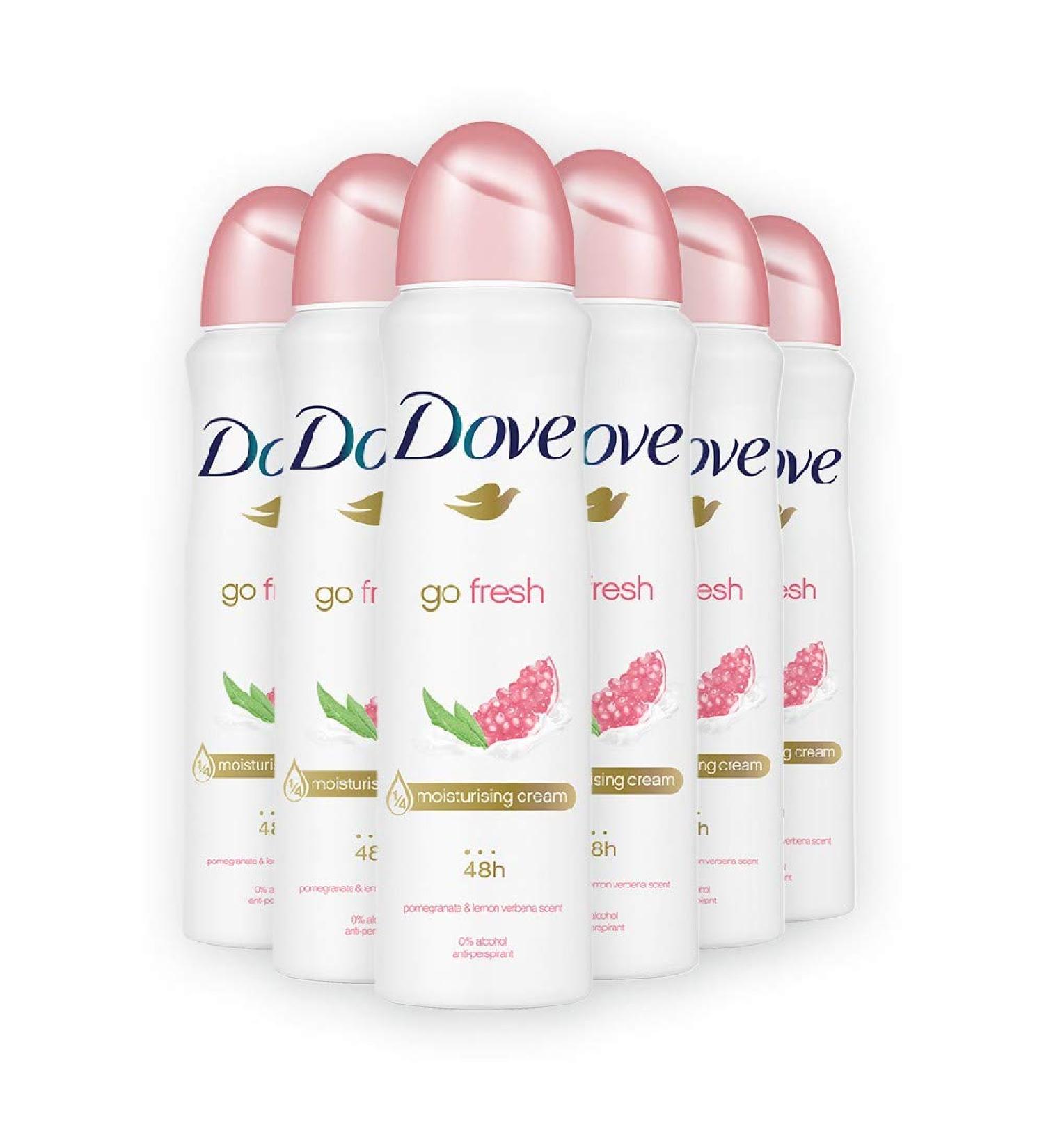 Dove Go Fresh Pomegranate & Lemon Verbena Scent Antiperspirant 150ml (Pack of 6) - Buy Online on SooperMarket.com