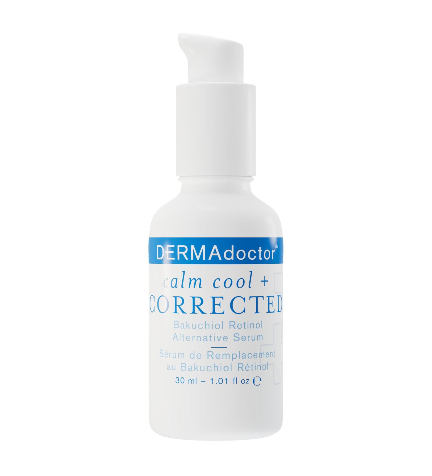 DERMAdoctor Calm Cool + Corrected Bakuchiol Retinol Alternative Serum for Sensitive Skin | Anti-Aging Fine Lines Wrinkles Brightening | 1.01 oz - International Shipping Available - Buy Online on SooperMarket.com
