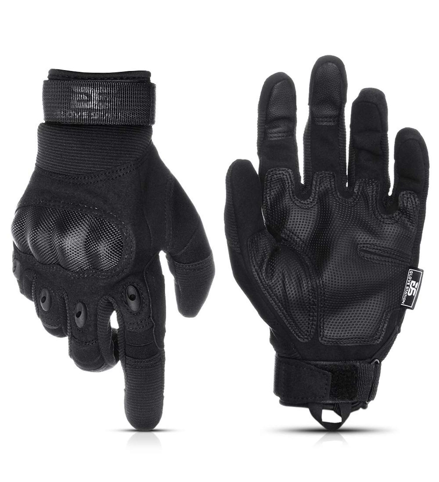 Glove Station Combat Tactical Knuckle Gloves for Men - Black Medium | Outdoor Sports, Training, Motorcycling - Buy Online on SooperMarket.com