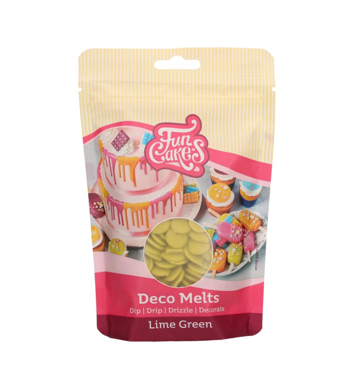 FunCakes Deco Melts Lime Green 250g - AZO Free | Vibrant and Easy-to-Use Decorating Chocolate - Buy Online on SooperMarket.com