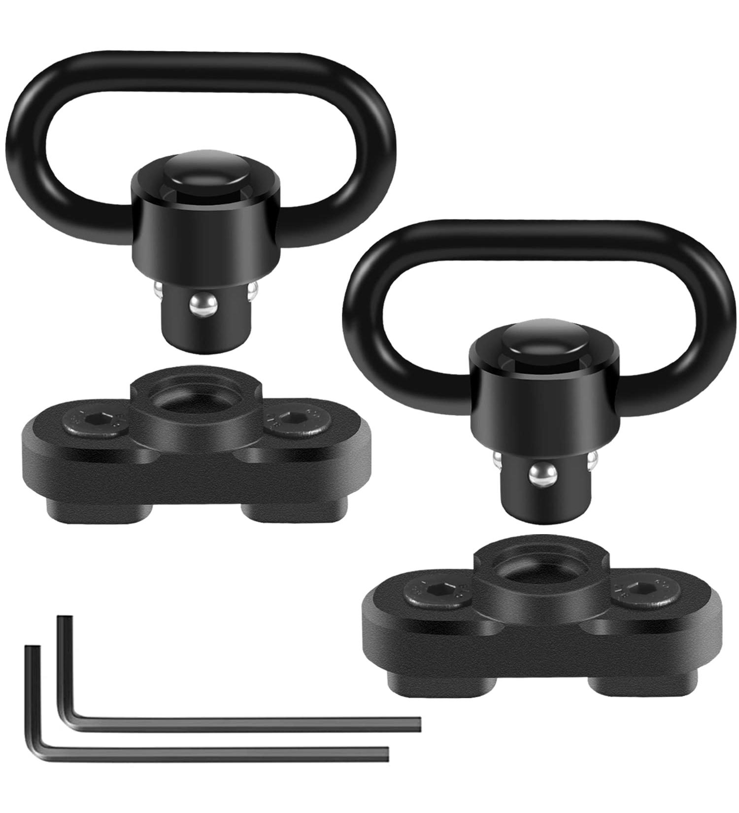 FANGOSS Two Point & Traditional Mlock Sling Rail Mounts with 1.25 Inch QD Push Button Swivel Loop - 2 Pack - Buy Online on SooperMarket.com