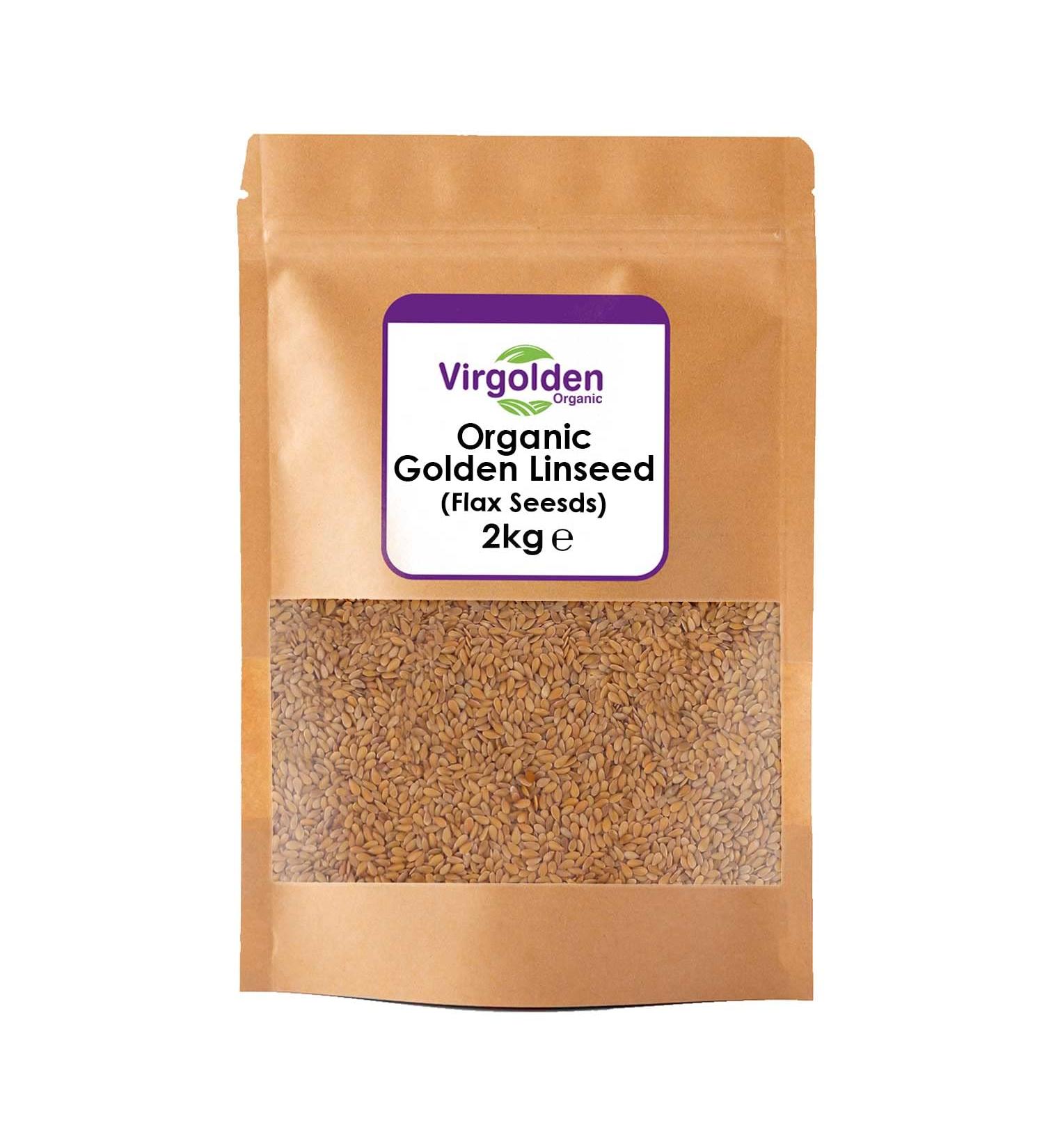 Organic Golden Flaxseed (Linseed) 2kg by Virgolden Organic - Buy Online on SooperMarket.com