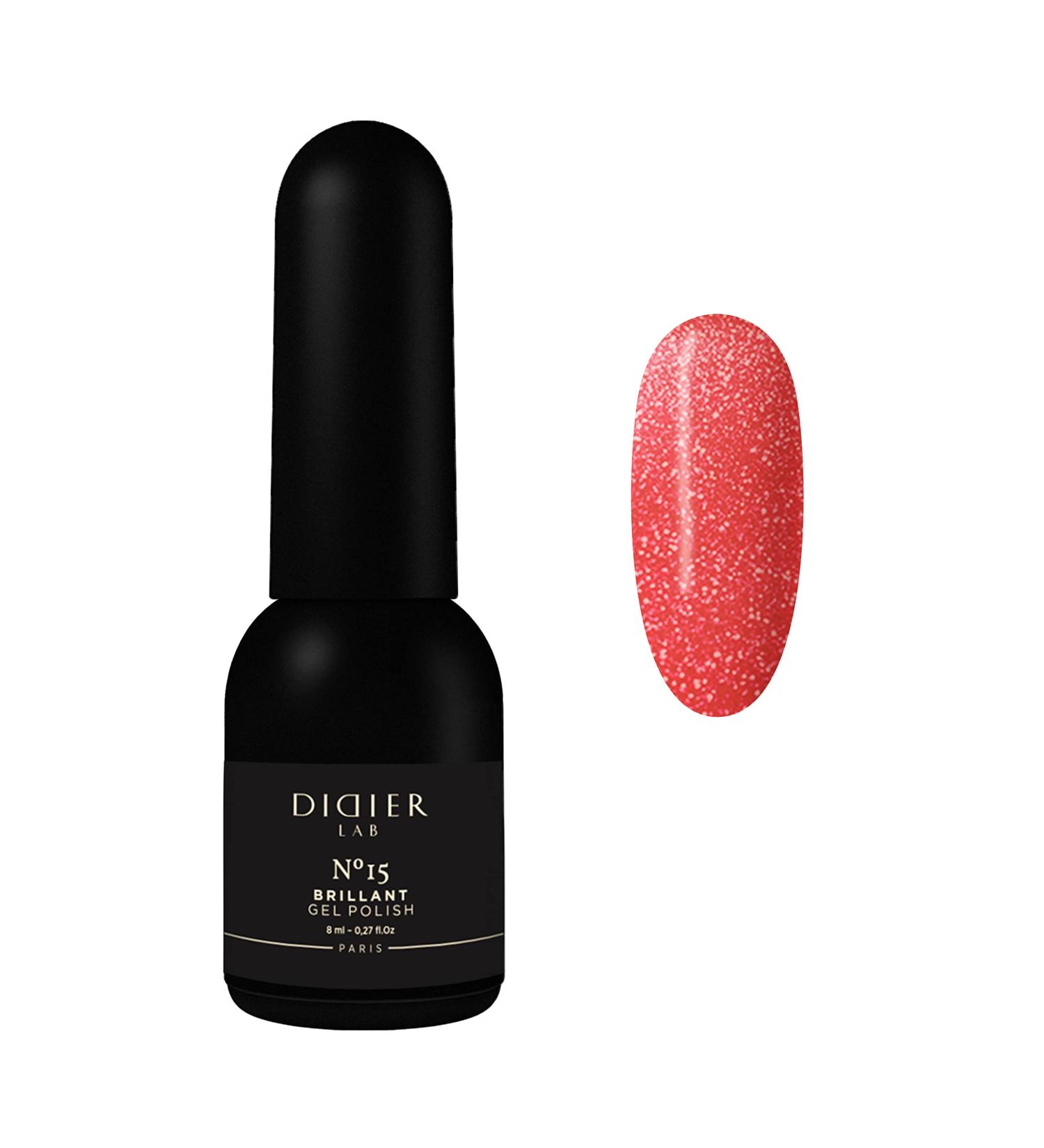 Didier Lab - Premium UV Gel Nail Polish - Brillant No. 15 - Gel Nail Varnish - Nail Art - Long-Lasting High Gloss Wear - Orange Gel Nail Polish - Gel Nails - Glitter Gel Nail Polish - Rich Pigment - Buy Online on SooperMarket.com