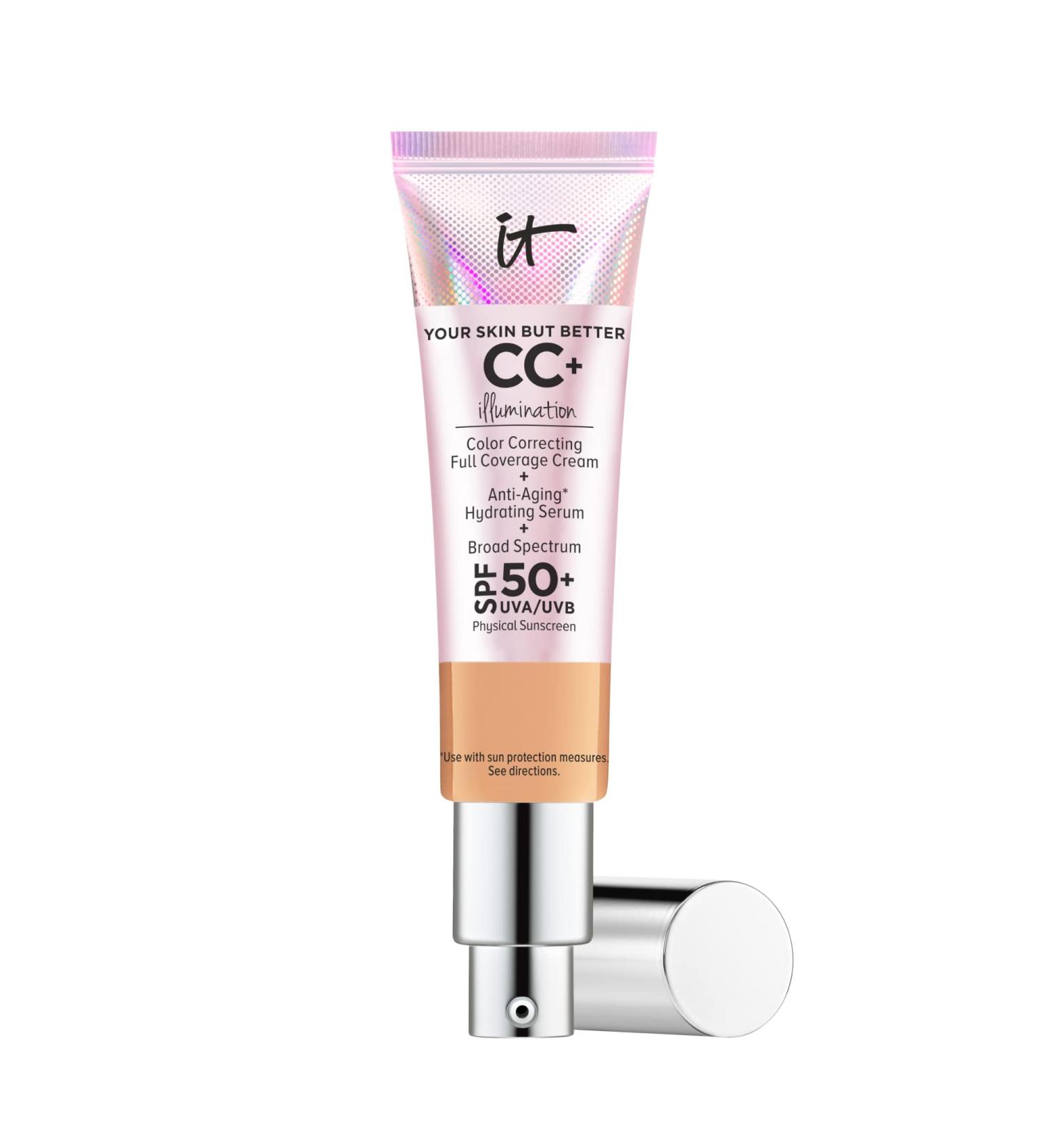 IT Cosmetics CC+ Cream Illumination Neutral Tan - Full-Coverage Foundation with SPF 50+ - 1.08 fl oz - Buy Online on SooperMarket.com